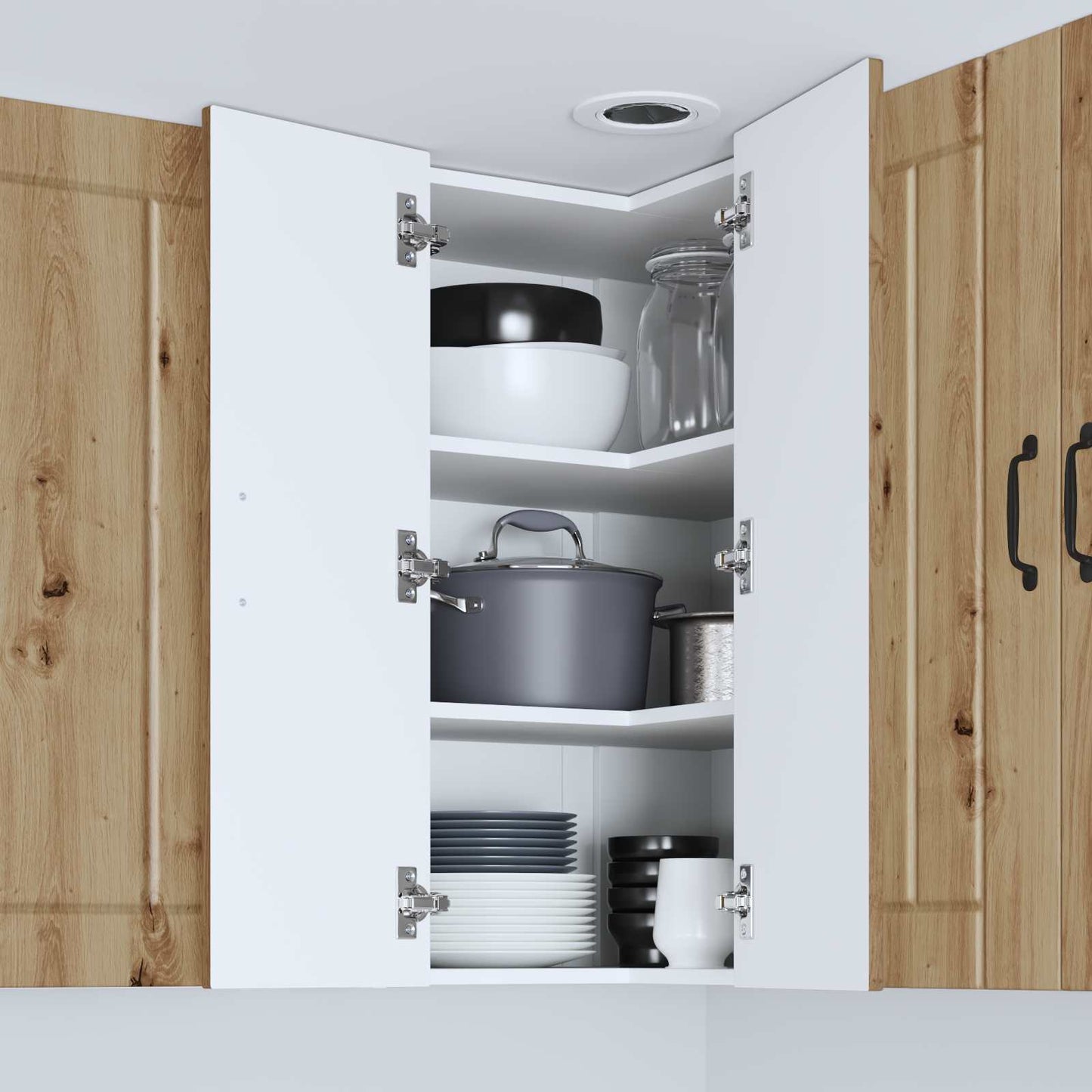 vidaXL Κρεμαστό ντουλάπι κουζίνας με ράφι Artisan Oak 57 x 57 x 80 εκ.