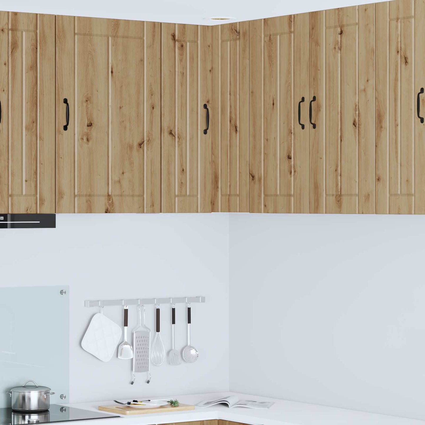 vidaXL Κρεμαστό ντουλάπι κουζίνας με ράφι Artisan Oak 57 x 57 x 80 εκ.