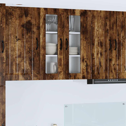 vidaXL Κρεμαστό ντουλάπι κουζίνας Καπνιστό Δρύς 60 x 31 x 80 εκ.