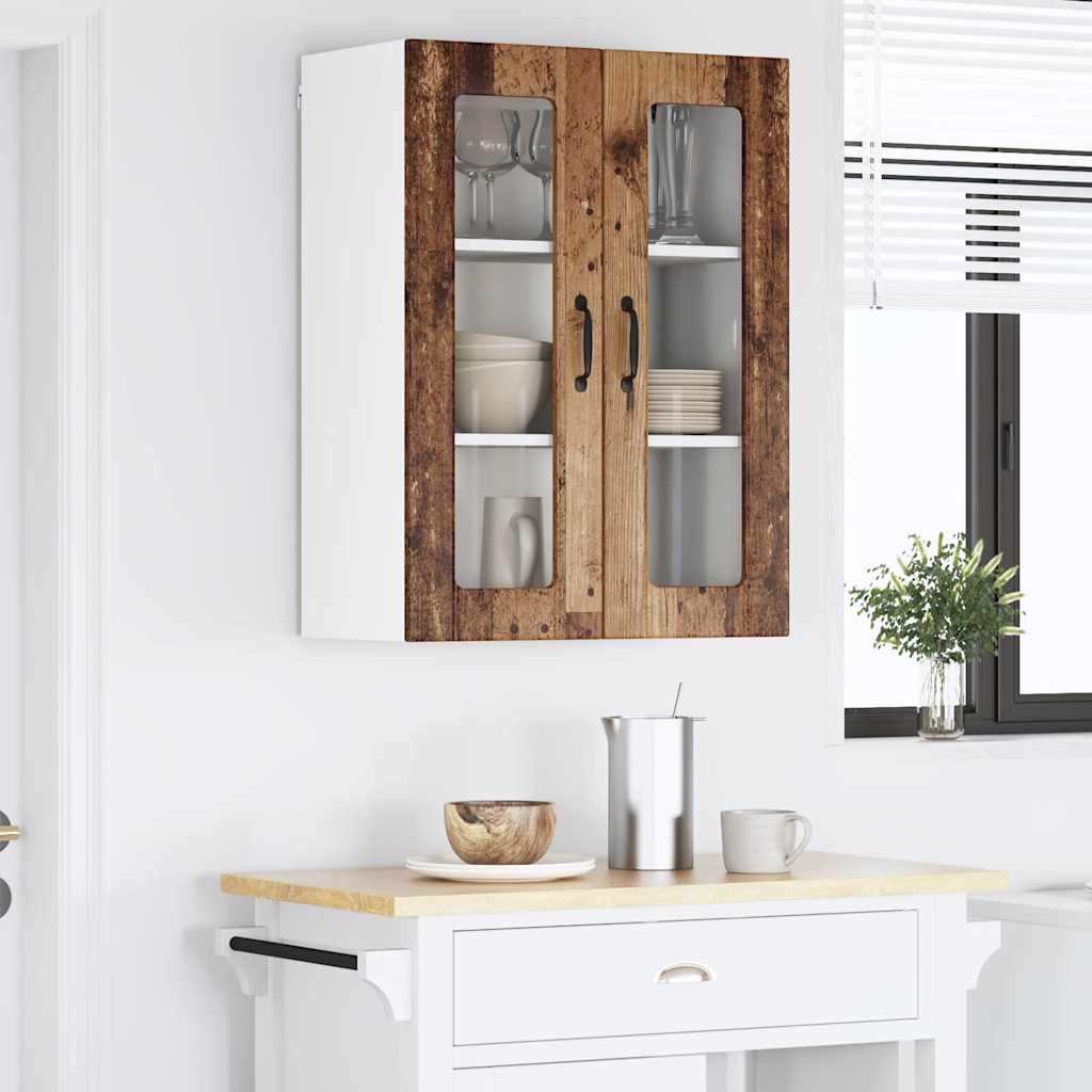 vidaXL Κρεμαστό ντουλάπι κουζίνας με ράφι Παλιό Ξύλο 60 x 31 x 80 εκ.