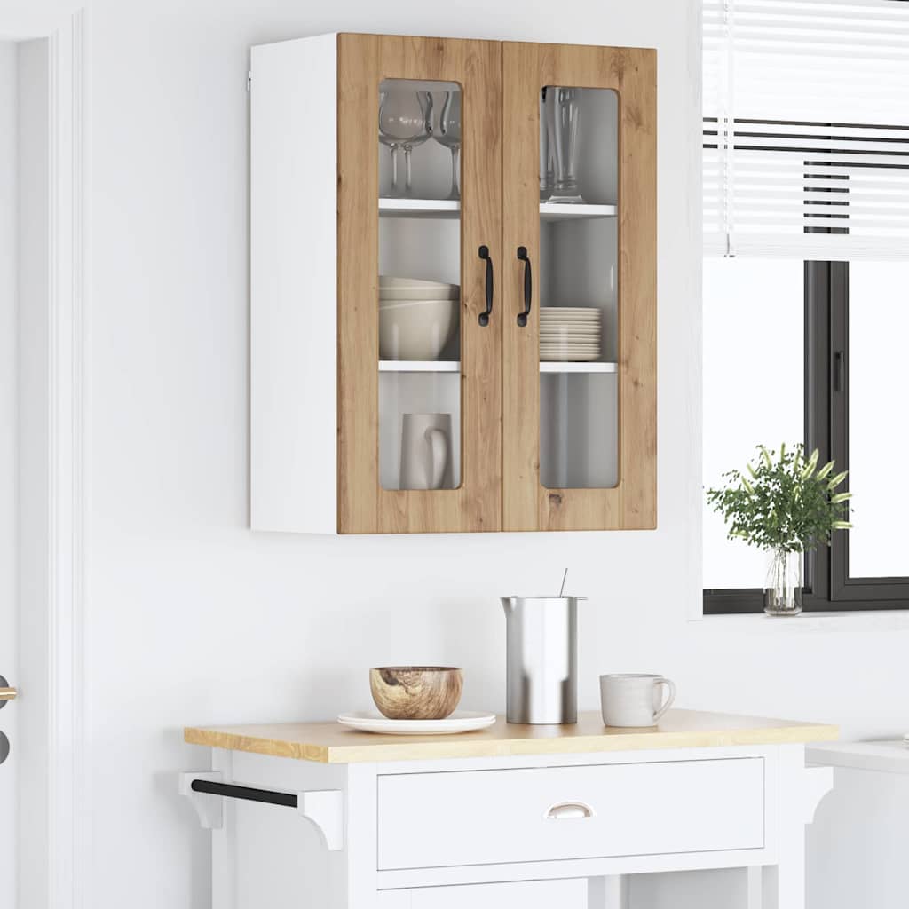 vidaXL Κρεμαστό ντουλάπι κουζίνας με ράφι Artisan Oak 60 x 31 x 80 εκ.