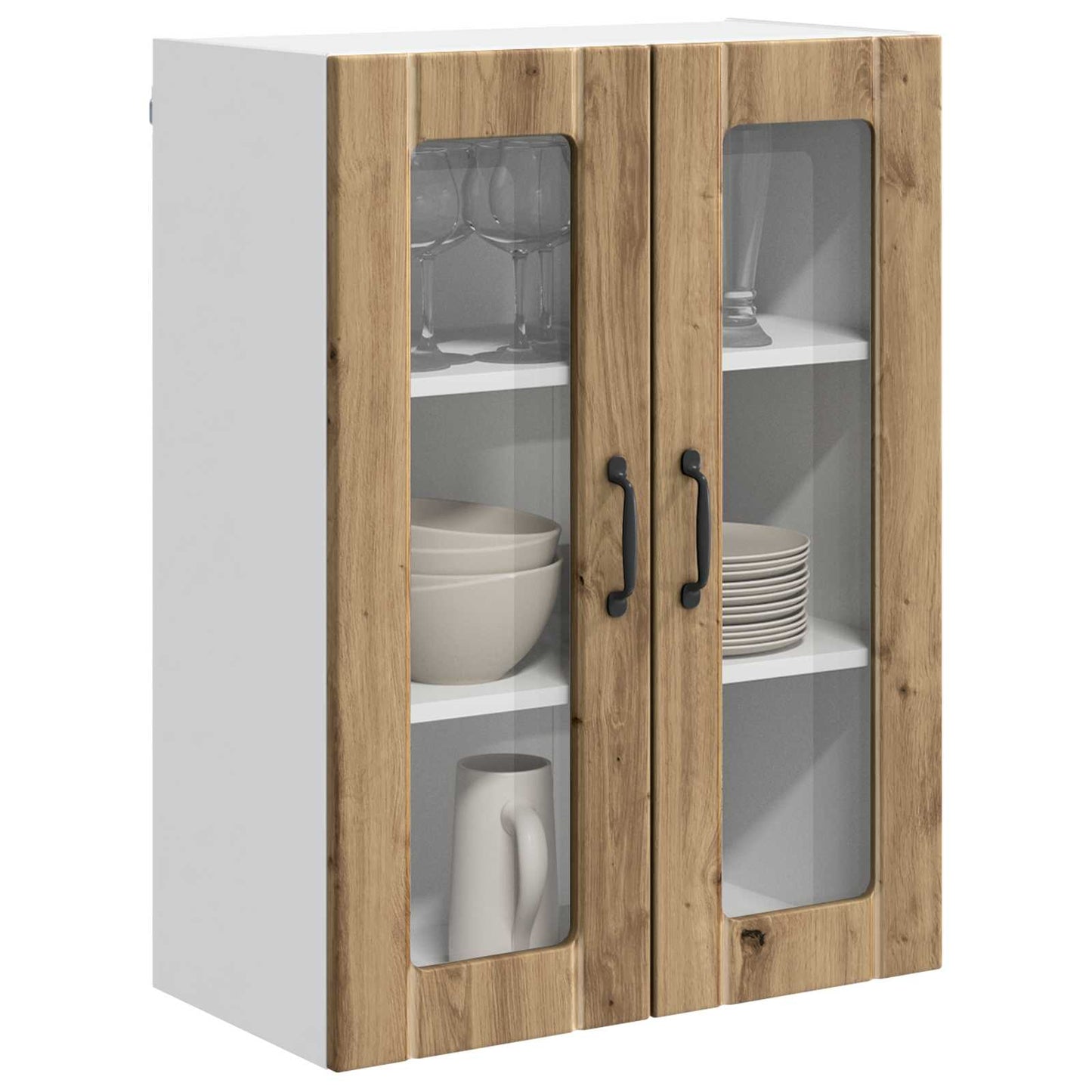 vidaXL Κρεμαστό ντουλάπι κουζίνας με ράφι Artisan Oak 60 x 31 x 80 εκ.