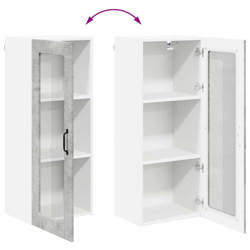 vidaXL Κρεμαστό ντουλάπι κουζίνας Σκυρόδεμα Γκρι 40 x 31 x 100 εκ.