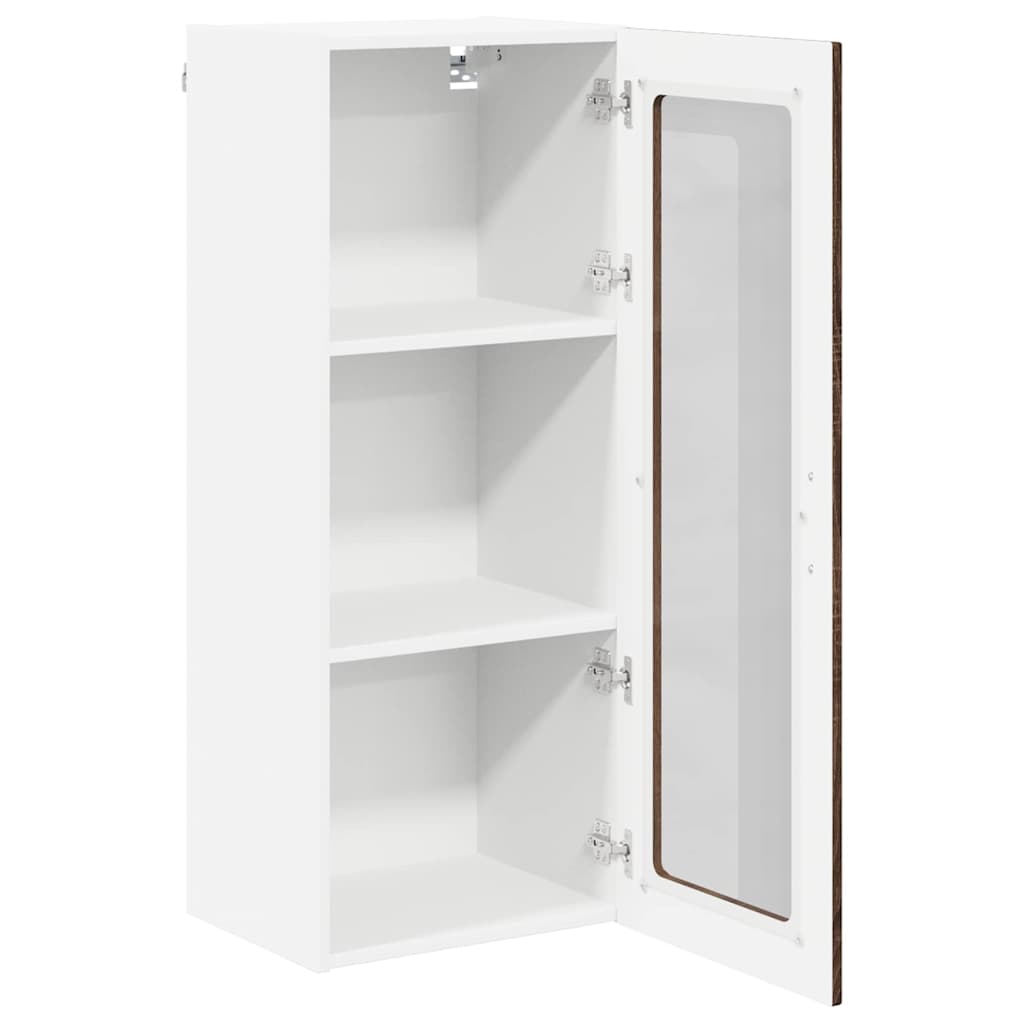 vidaXL Κρεμαστό ντουλάπι κουζίνας με ράφι Καφέ δρυς 40 x 31 x 100 εκ.