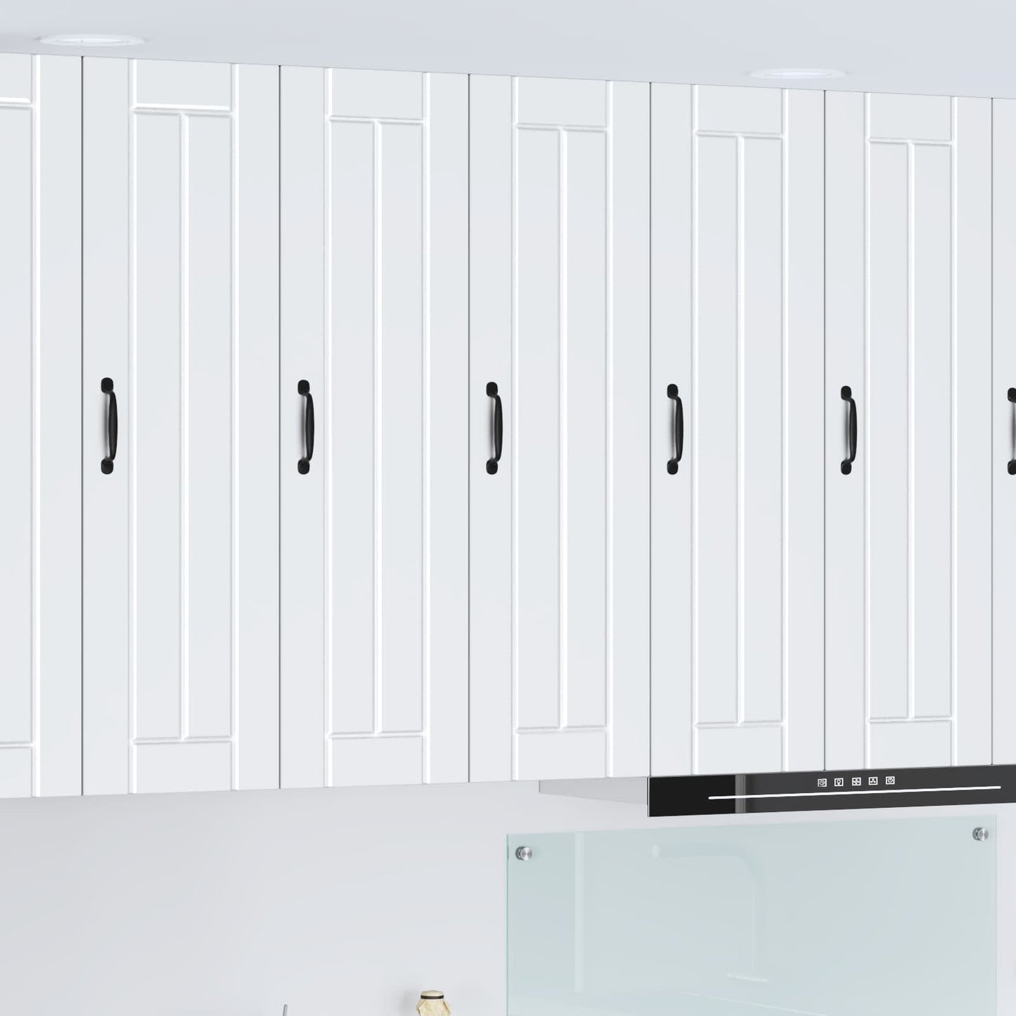 vidaXL Κρεμαστό ντουλάπι κουζίνας με ράφι Λευκό 30 x 31 x 100 εκ.