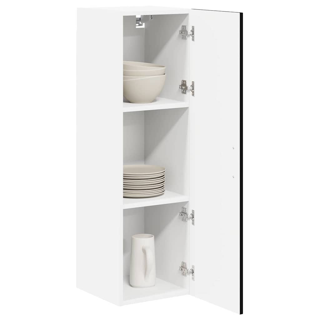 vidaXL Κρεμαστό ντουλάπι κουζίνας με ράφι Μαύρο 30 x 31 x 100 εκ.