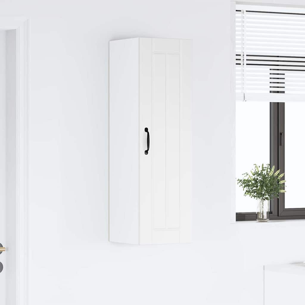 vidaXL Κρεμαστό ντουλάπι κουζίνας με ράφι Υψηλής γυαλάδας λευκό