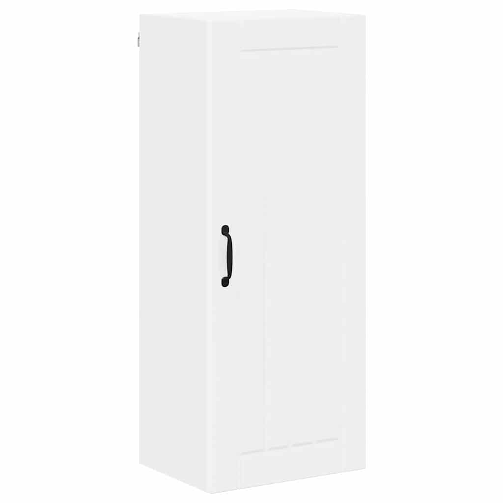 vidaXL Κρεμαστό ντουλάπι κουζίνας με ράφι Υψηλής γυαλάδας λευκό