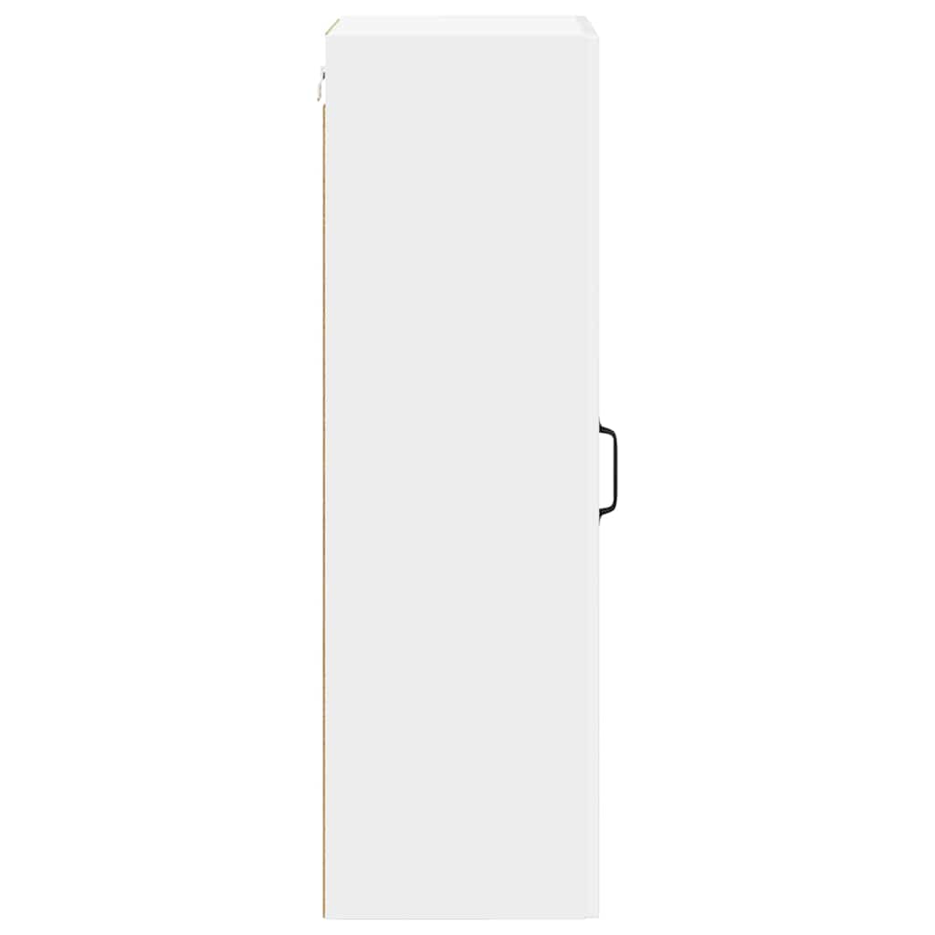 vidaXL Κρεμαστό ντουλάπι κουζίνας με ράφι Υψηλής γυαλάδας λευκό