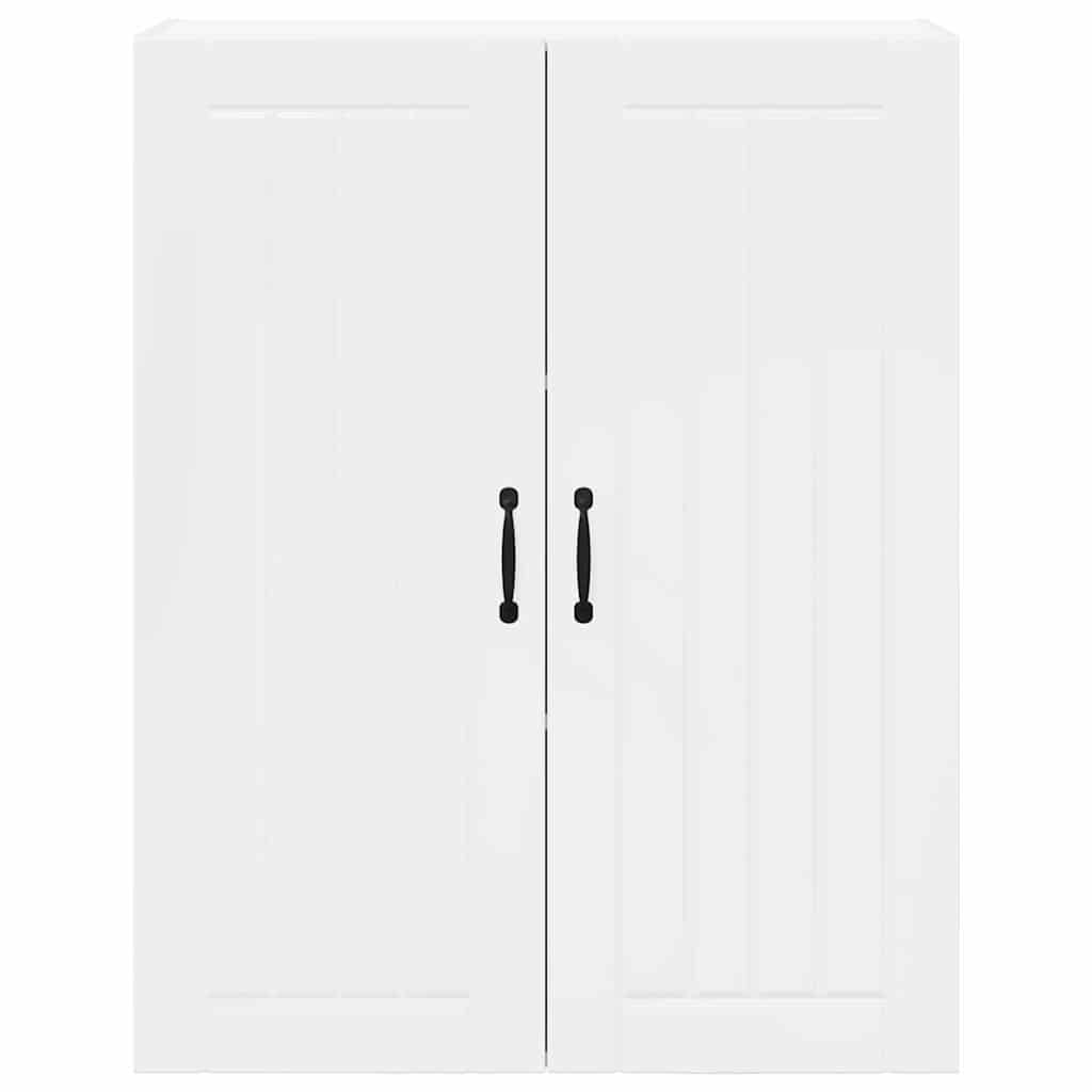 vidaXL Κρεμαστό ντουλάπι κουζίνας με ράφι Υψηλής γυαλάδας λευκό