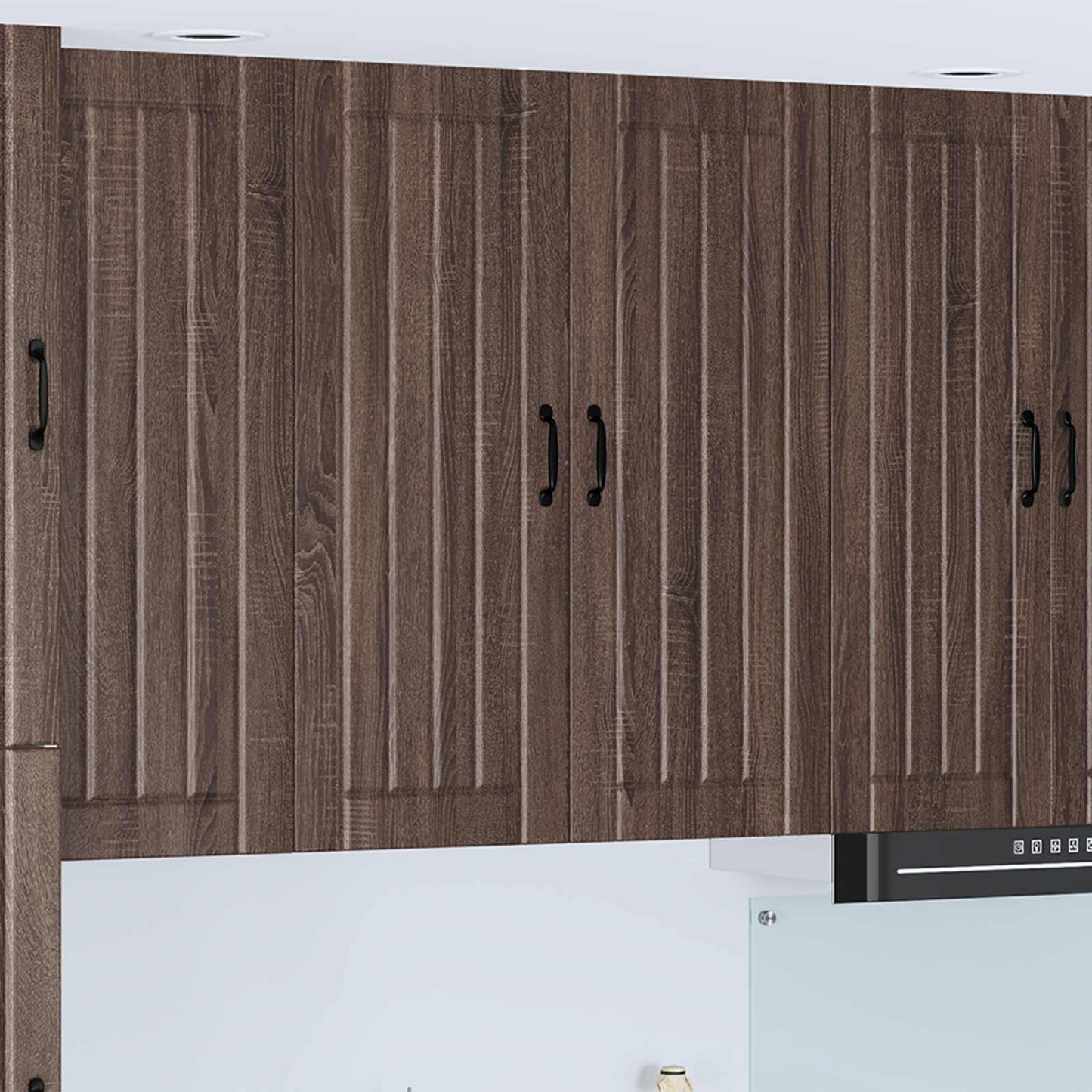 vidaXL Κρεμαστό ντουλάπι κουζίνας με πόρτα Καφέ δρυς 80 x 31 x 100 εκ.