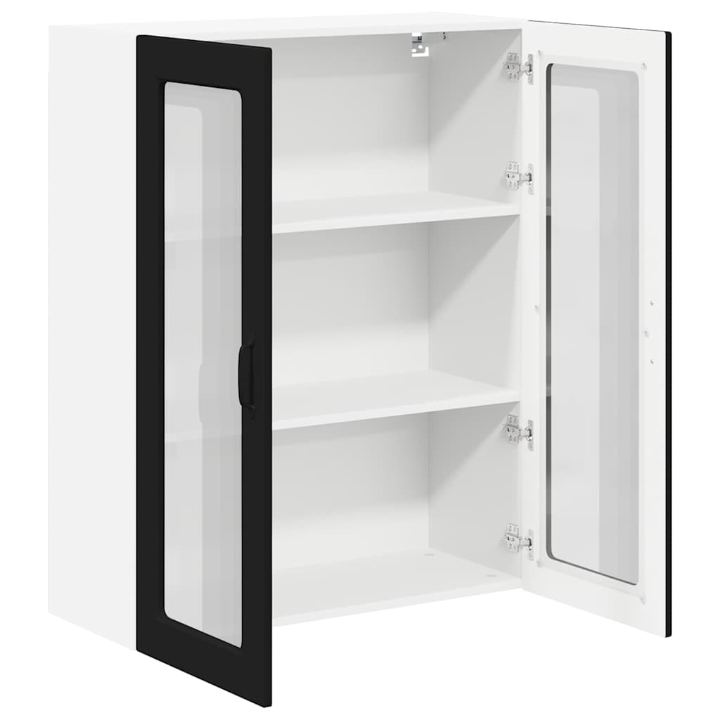 vidaXL Κρεμαστό ντουλάπι κουζίνας με ράφι Μαύρο 80 x 31 x 100 εκ.