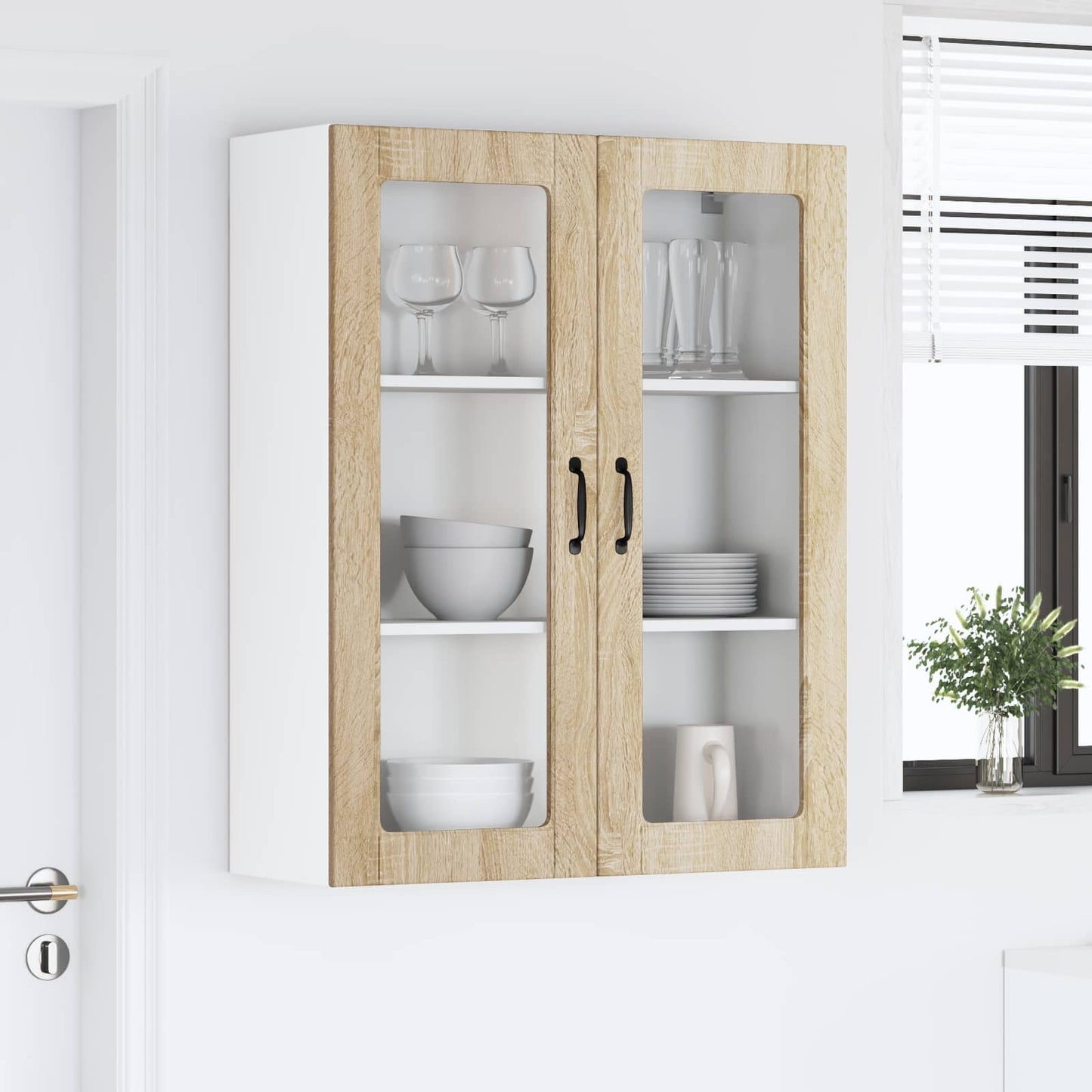 vidaXL Κρεμαστό ντουλάπι κουζίνας Δρύς Sonoma 80 x 31 x 100 εκ.