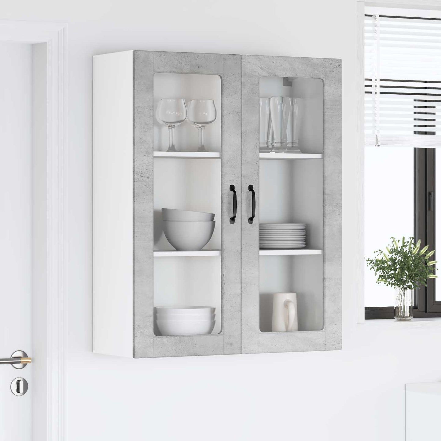 vidaXL Ραφιέρα τοίχου LUCCA Γκρι Σκυροδέματος 80 x 31 x 100 εκ.
