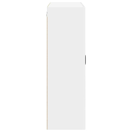 vidaXL Κρεμαστό ντουλάπι κουζίνας Επιτοίχιο Υψηλής γυαλάδας λευκό