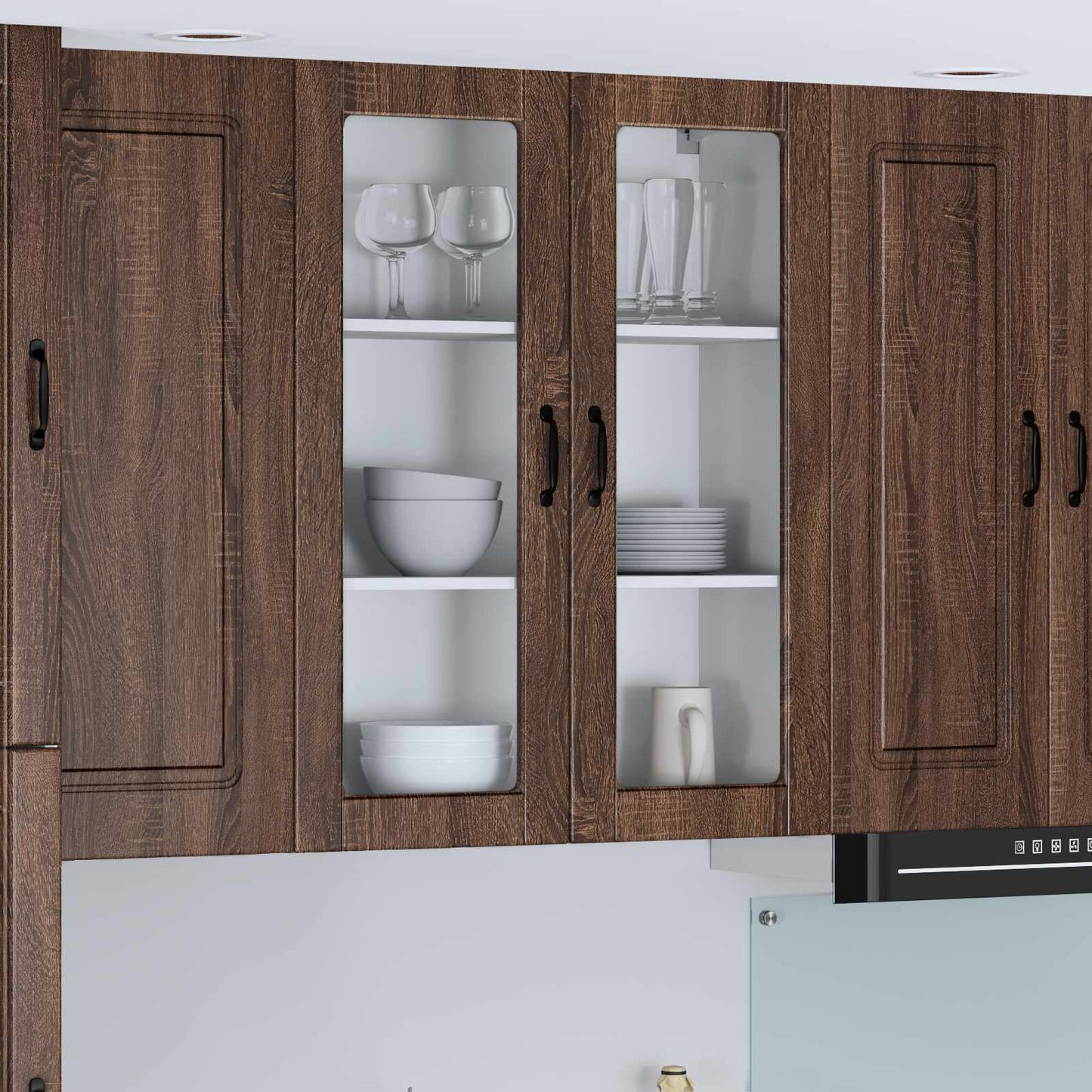 vidaXL Ραφιέρα τοίχου LUCCA Καφέ Ξύλο Δρυός 80 x 31 x 100 εκ.