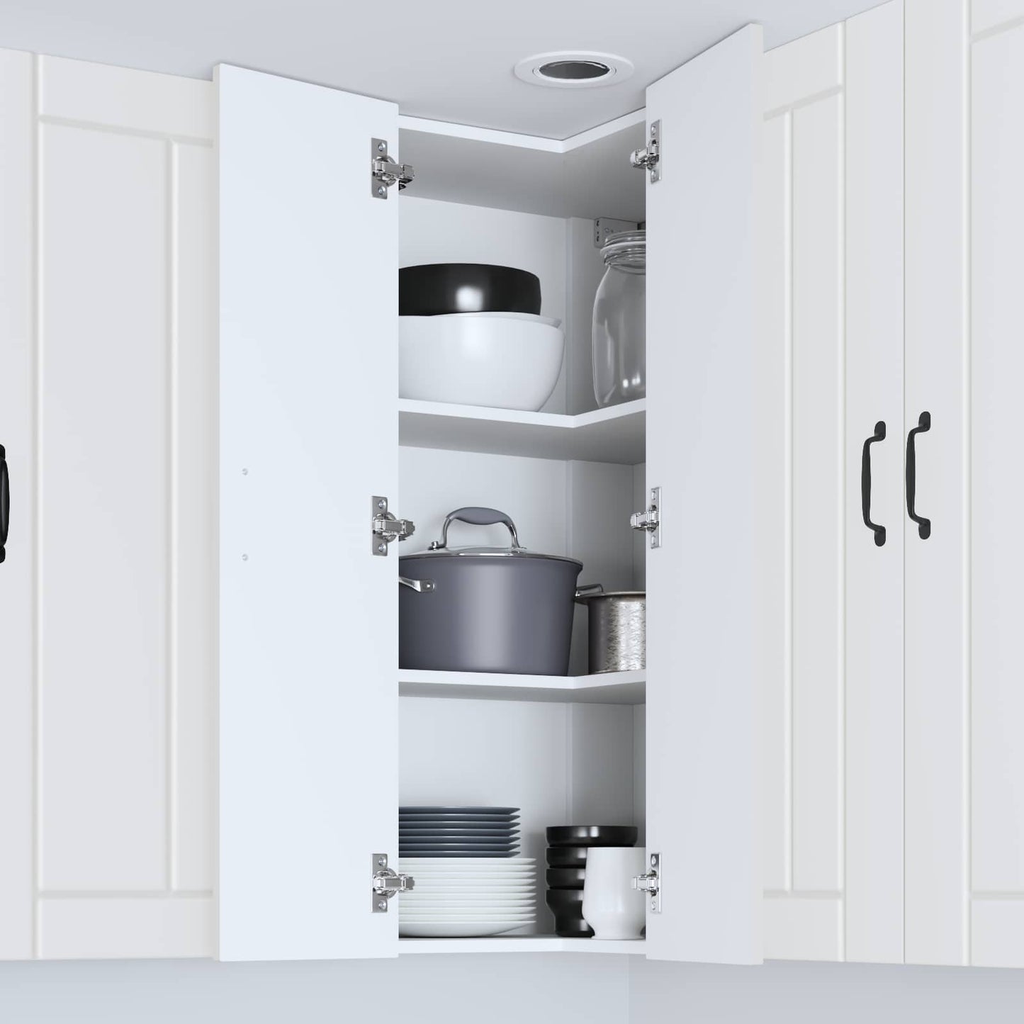 vidaXL Ντουλάπα Κουζίνας Λευκό 57 x 57 x 100 εκ. Επεξεργασμένο ξύλο