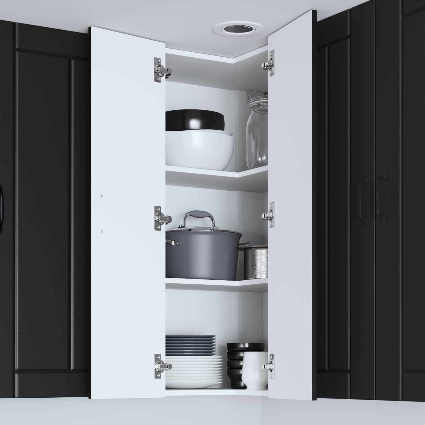 vidaXL Ντουλάπα Κουζίνας Μαύρο 57 x 57 x 100 εκ. Επεξεργασμένο ξύλο