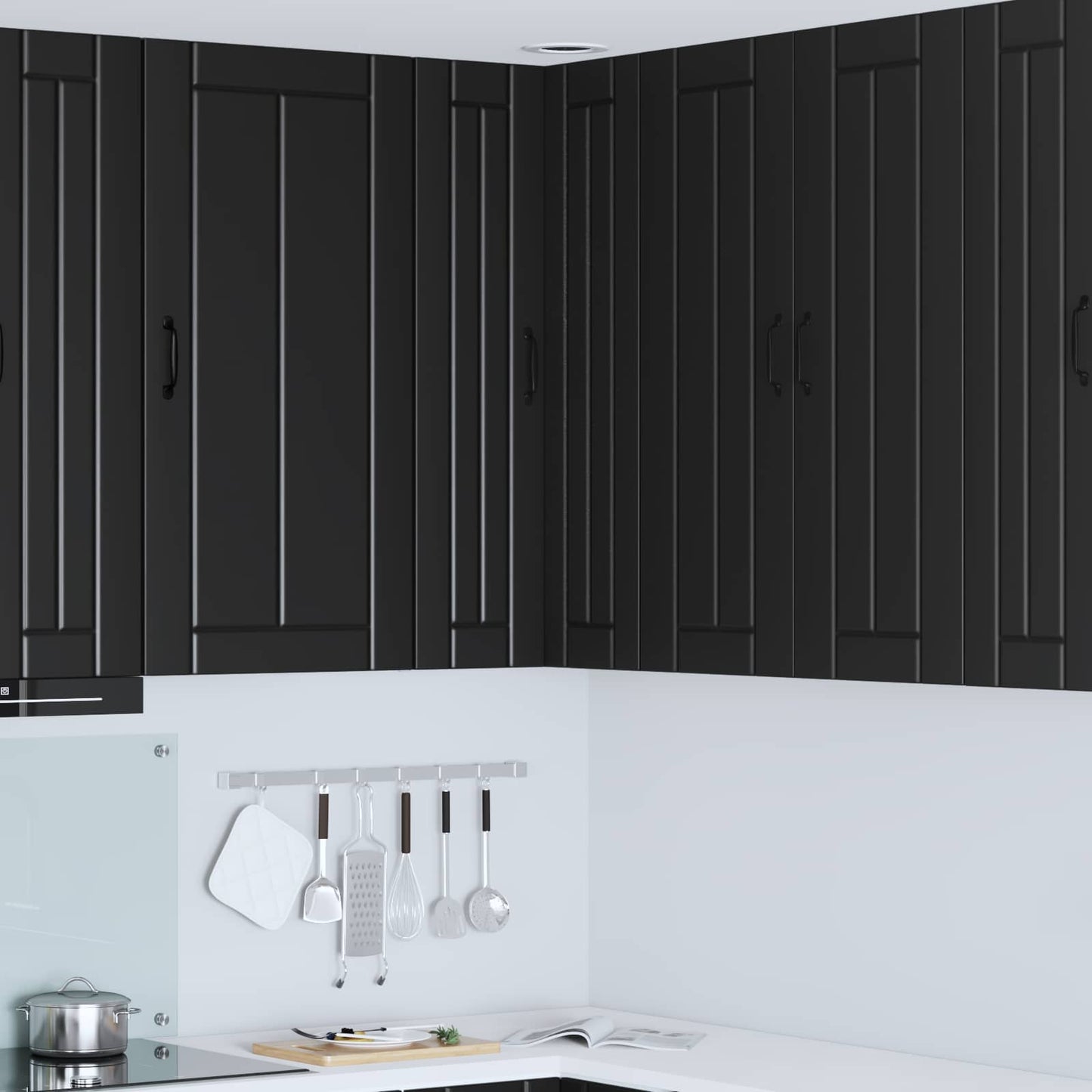 vidaXL Ντουλάπα Κουζίνας Μαύρο 57 x 57 x 100 εκ. Επεξεργασμένο ξύλο