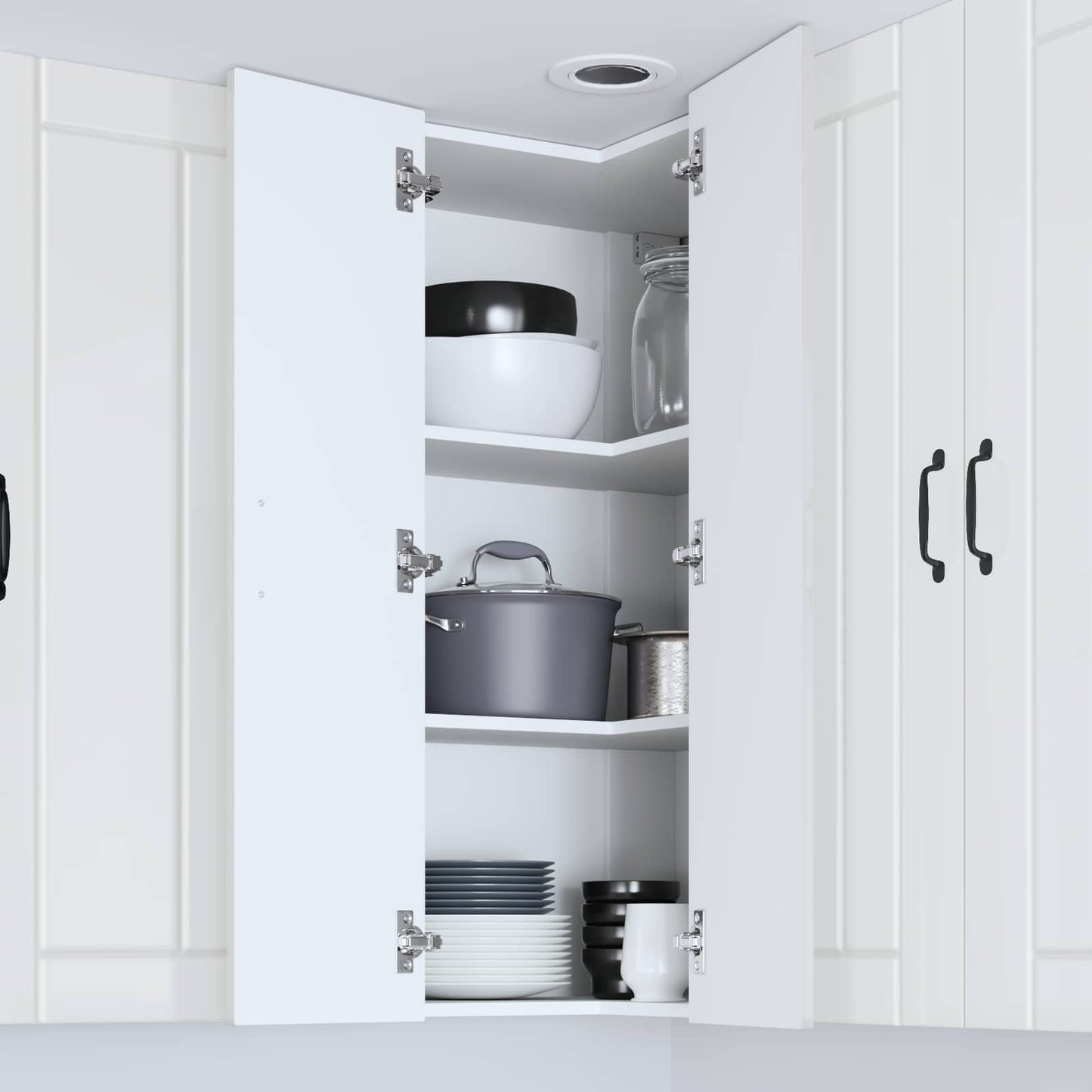 vidaXL Ντουλάπα Κουζίνας Υψηλής γυαλάδας λευκό 57 x 57 x 100 εκ.