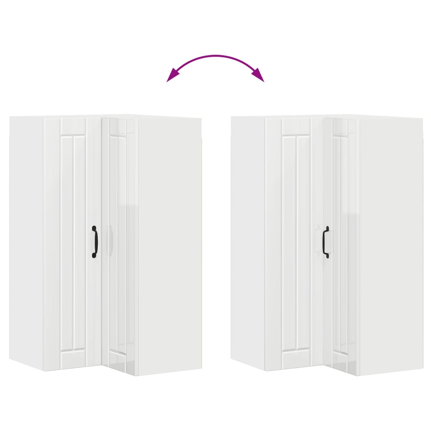 vidaXL Ντουλάπα Κουζίνας Υψηλής γυαλάδας λευκό 57 x 57 x 100 εκ.