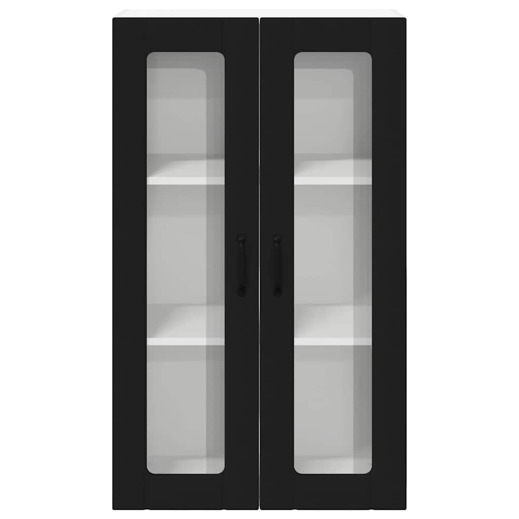 vidaXL Κρεμαστό ντουλάπι κουζίνας με ράφι Μαύρο 60 x 31 x 100 εκ.