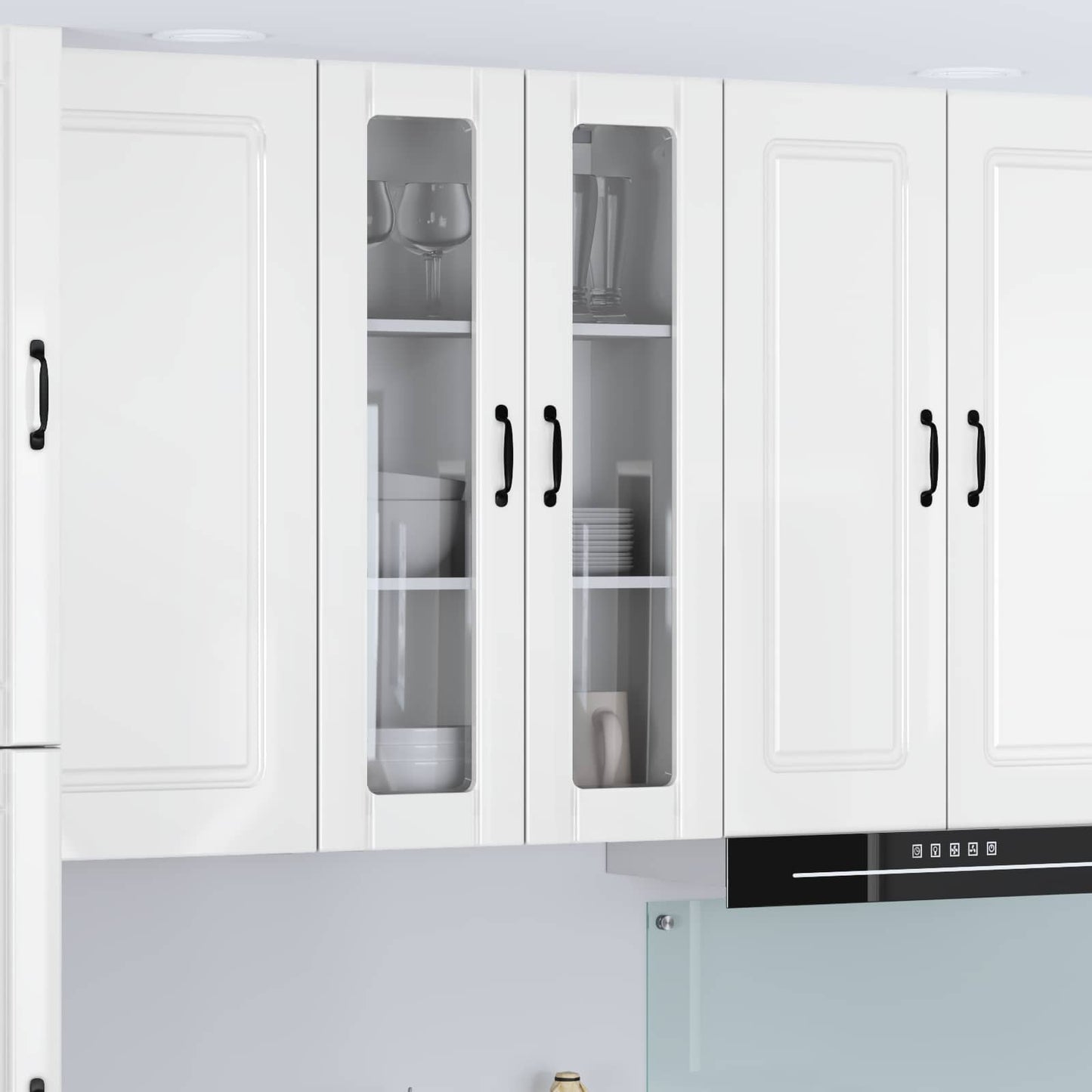 vidaXL Ραφιέρα τοίχου LUCCA Γυαλιστερό Λευκό 60 x 31 x 100 εκ.