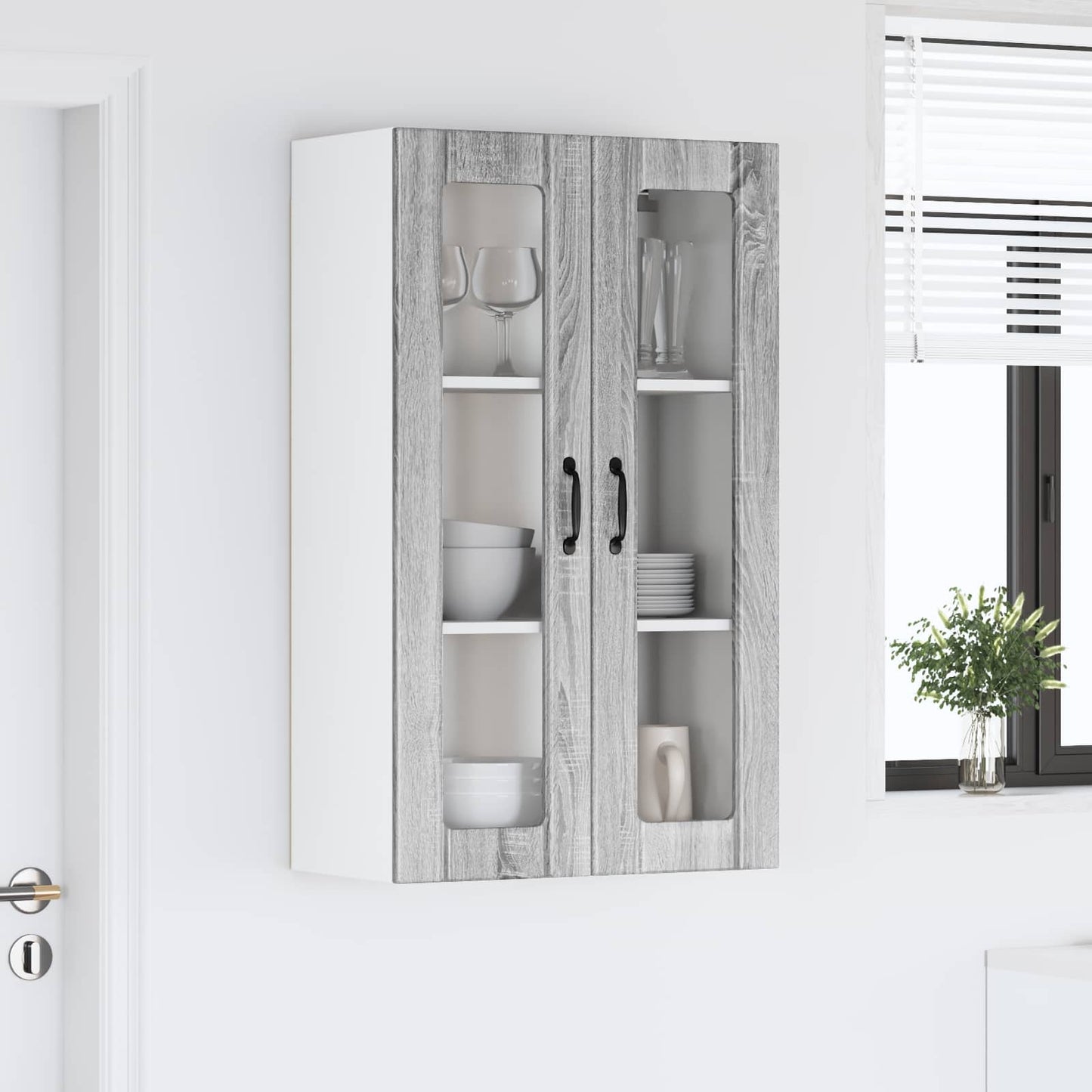 vidaXL Ραφιέρα τοίχου LUCCA Γκρι Sonoma 60 x 31 x 100 εκ.
