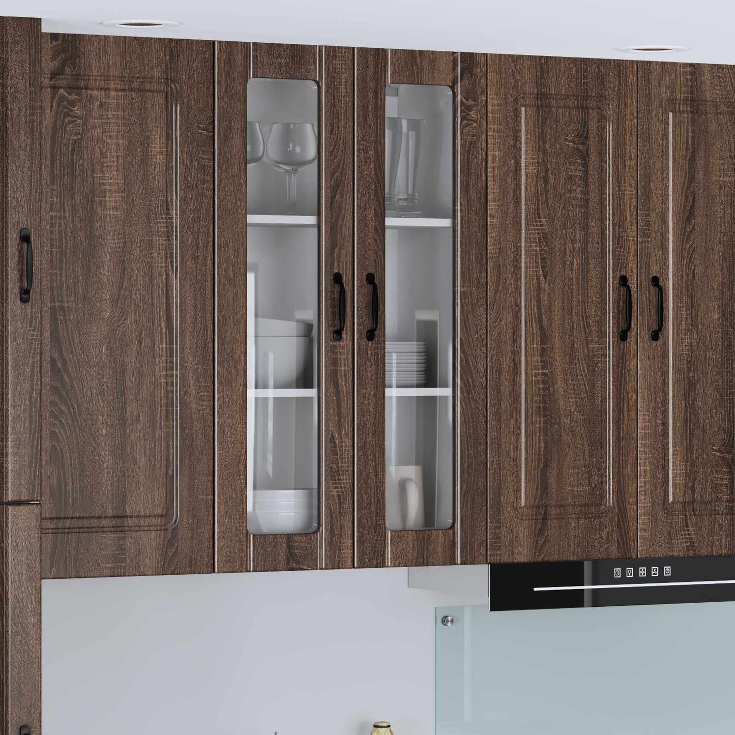vidaXL Ραφιέρα τοίχου LUCCA Καφέ Ξύλο Δρυός 60 x 31 x 100 εκ.
