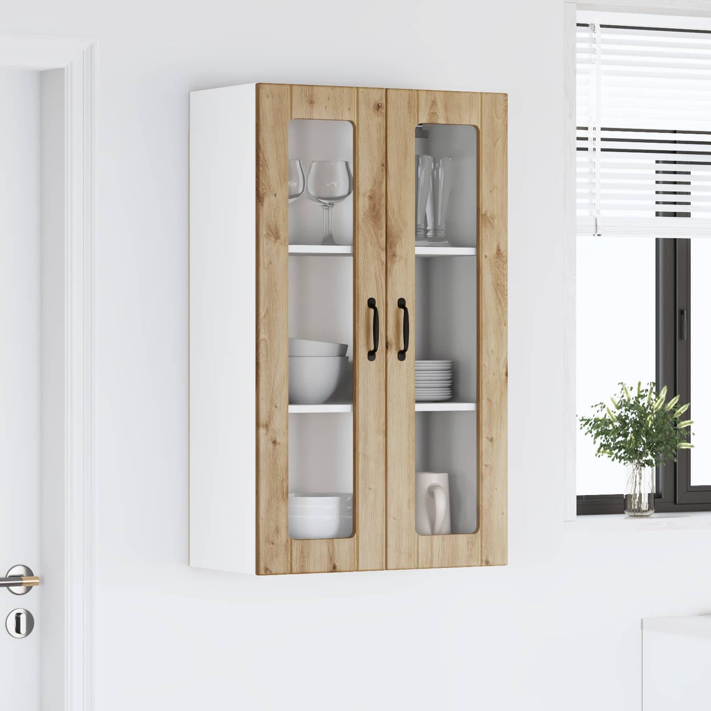 vidaXL Ραφιέρα τοίχου LUCCA Artisan Δρυς 60 x 31 x 100 εκ.