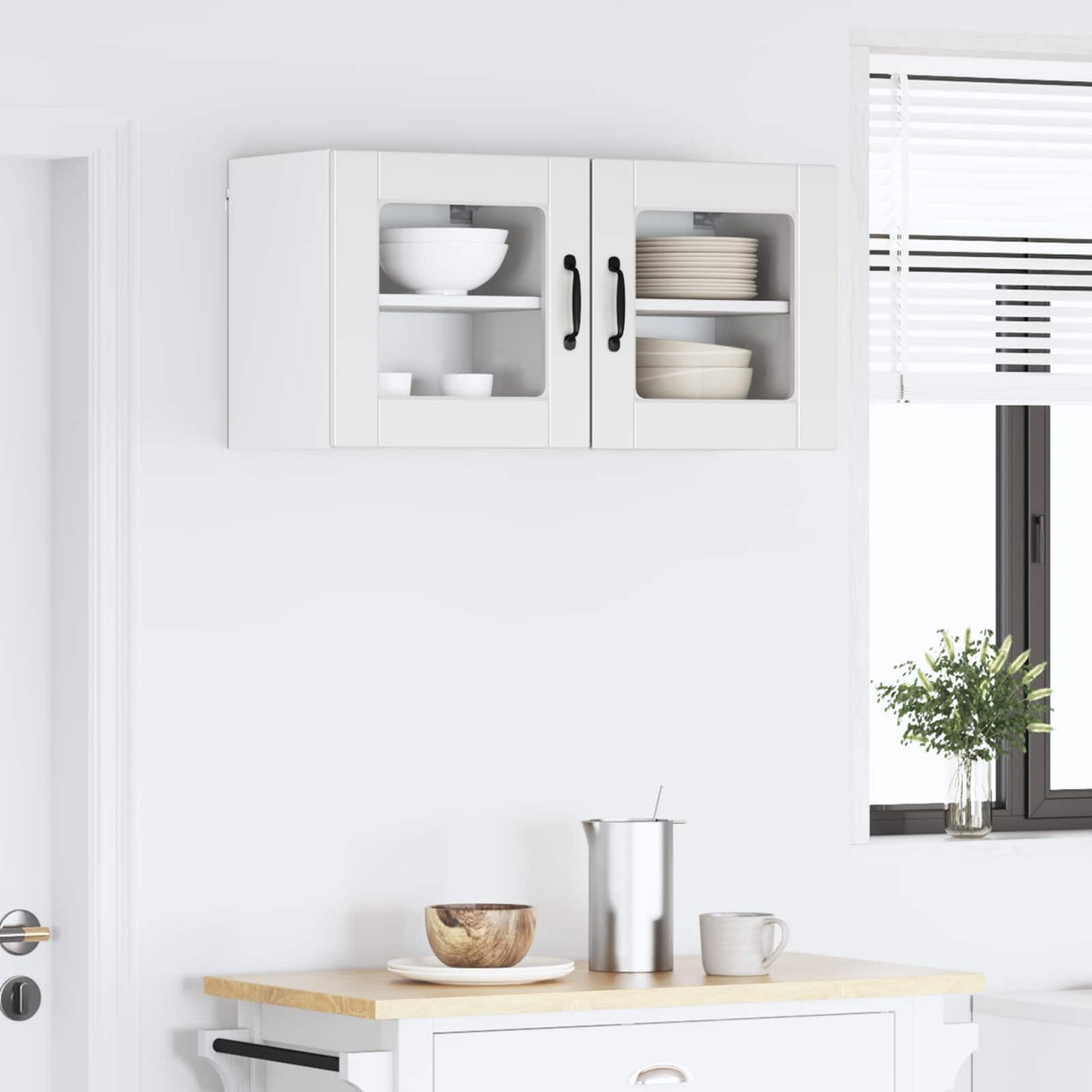 vidaXL Ντουλάπα Κουζίνας με ράφι με πόρτα 2 pcs Λευκό 40 x 31 x 40 εκ.
