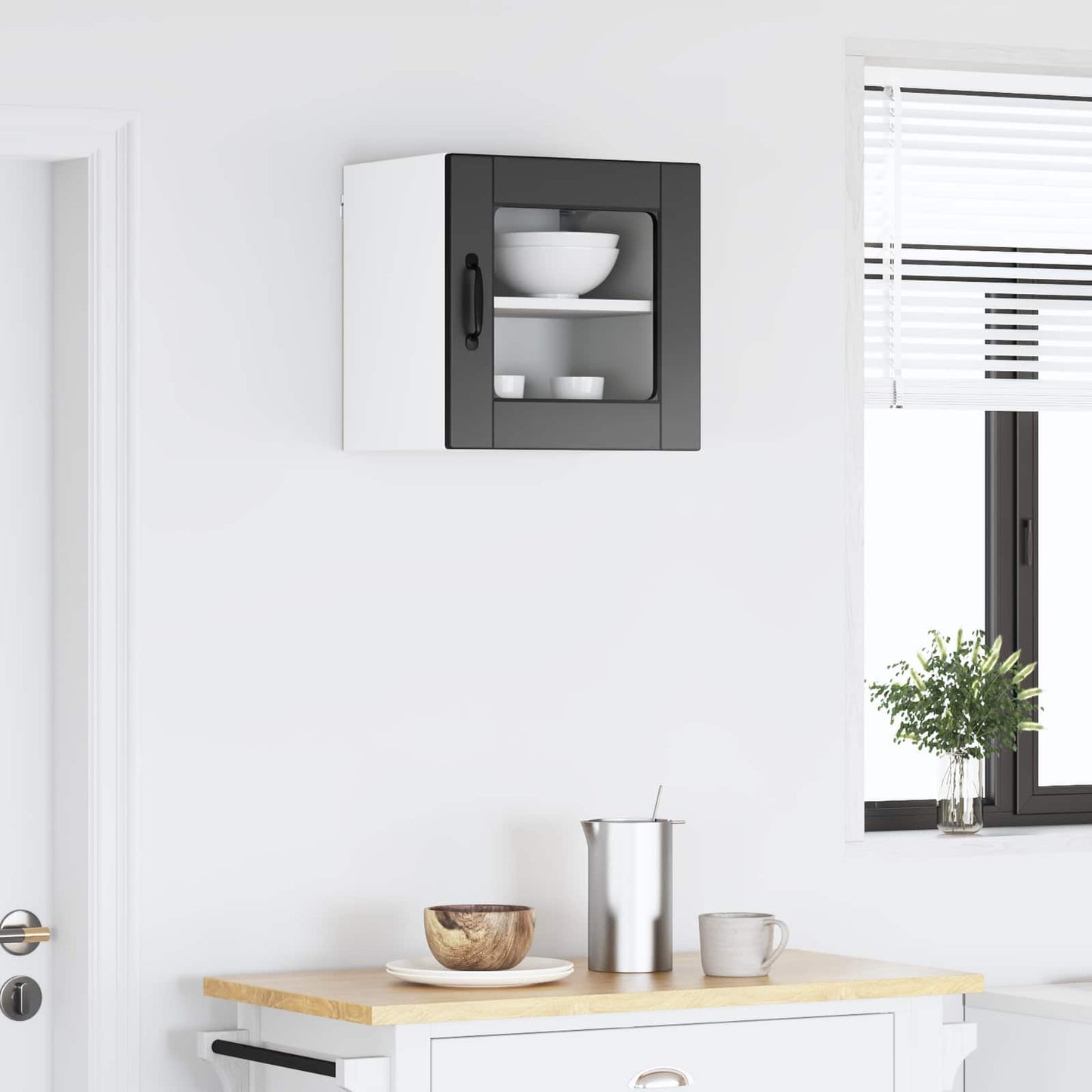 vidaXL Ραφιέρα τοίχου PORTO Μαύρο 40 x 31 x 40 εκ. Επεξεργασμένο Ξύλο