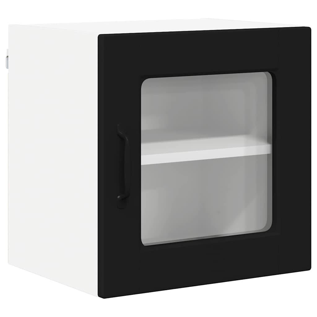 vidaXL Κρεμαστό ντουλάπι κουζίνας με ράφι Μαύρο 40 x 31 x 40 εκ.