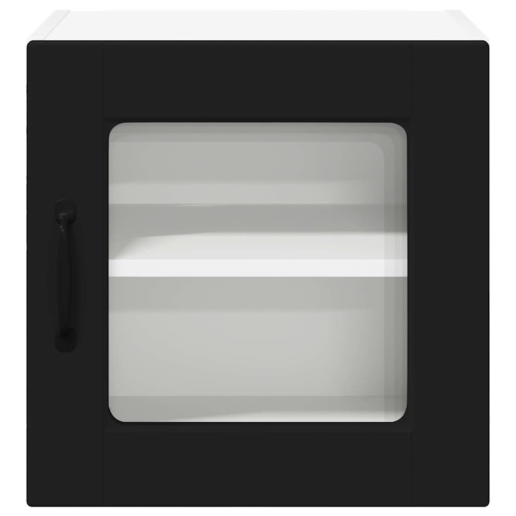 vidaXL Κρεμαστό ντουλάπι κουζίνας με ράφι 2 pcs Μαύρο 40 x 31 x 40 εκ.