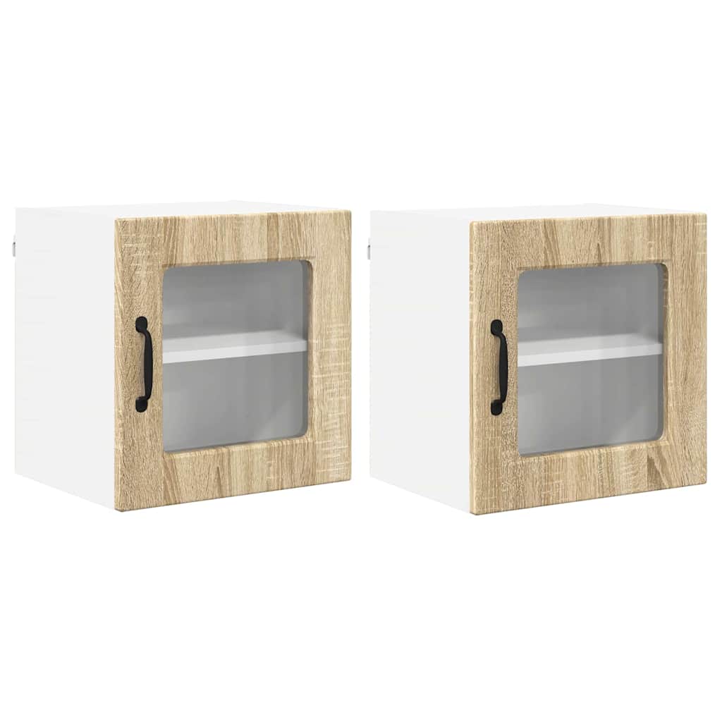 vidaXL Κρεμαστό ντουλάπι κουζίνας 2 pcs Δρύς Sonoma 40 x 31 x 40 εκ.