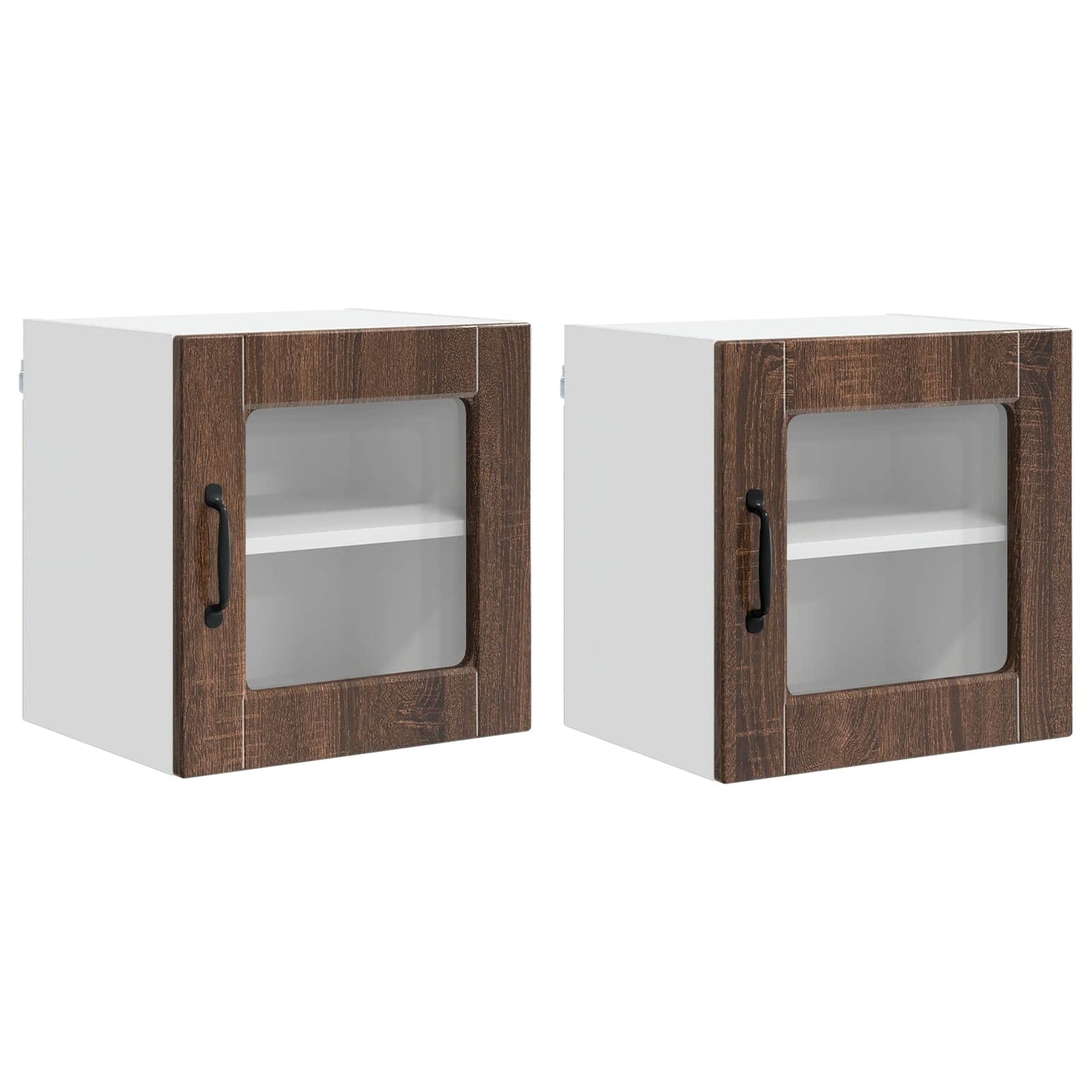 vidaXL Ραφιέρα τοίχου 2 pcs Καφέ δρυς 40 x 31 x 40 εκ.