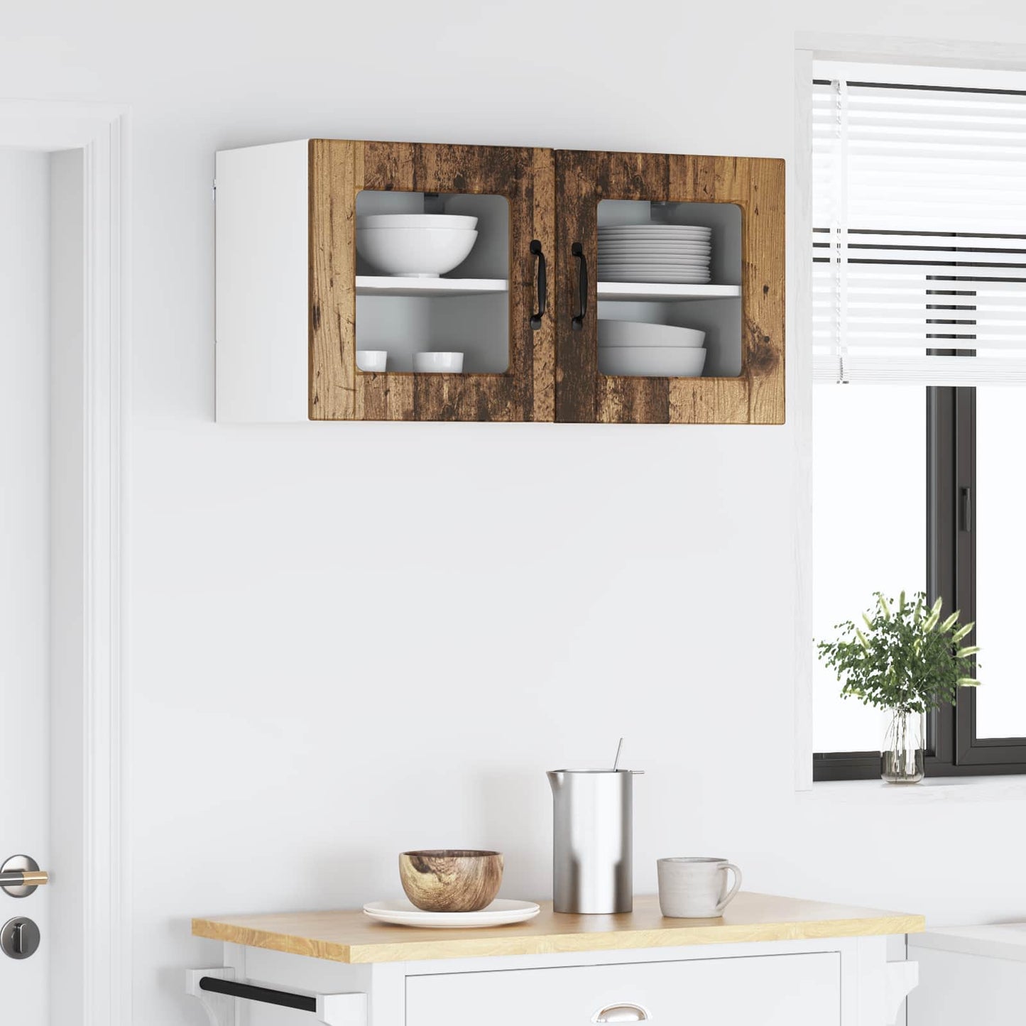 vidaXL Ραφιέρα τοίχου 2 pcs Παλιό ξύλο 40 x 31 x 40 εκ.