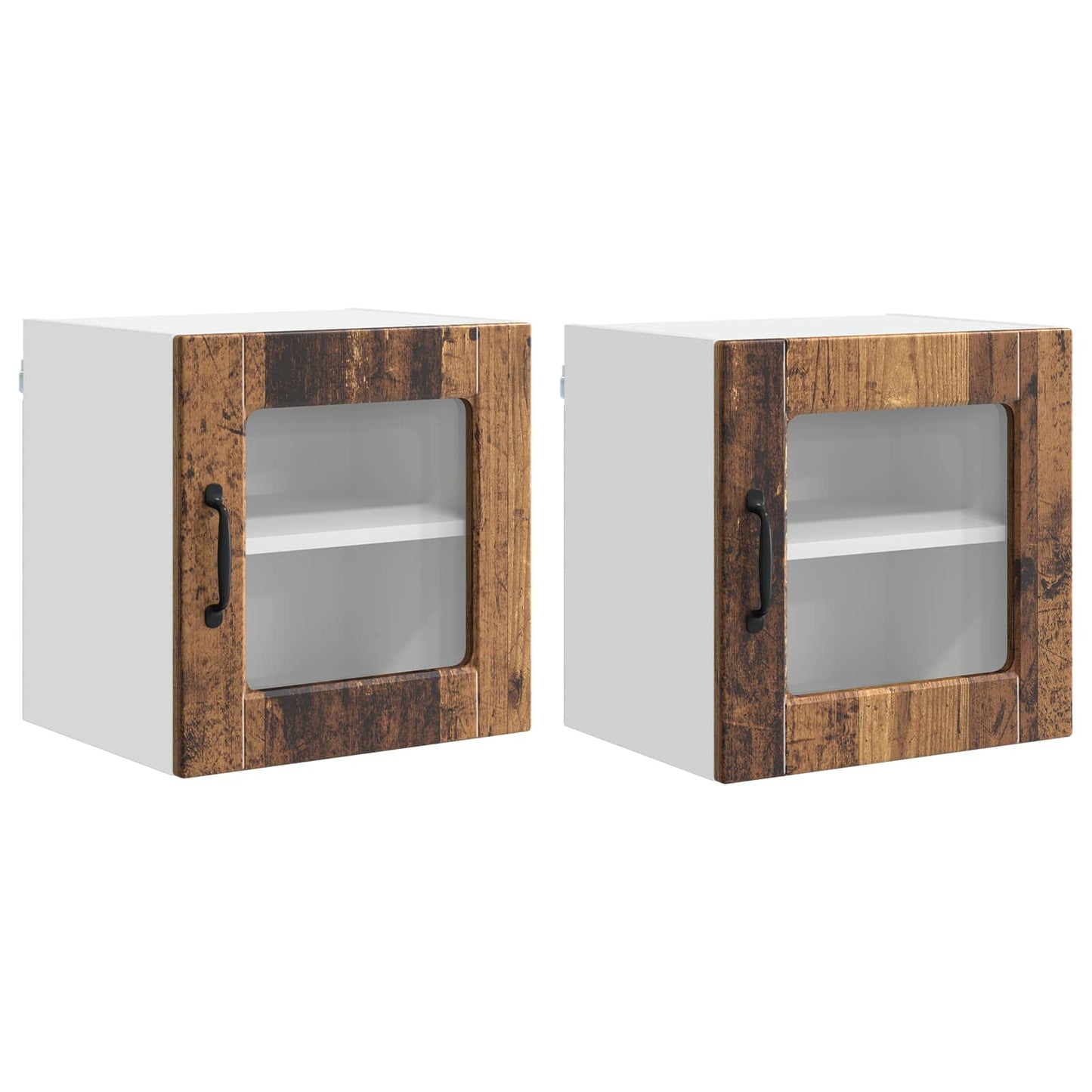 vidaXL Ραφιέρα τοίχου 2 pcs Παλιό ξύλο 40 x 31 x 40 εκ.