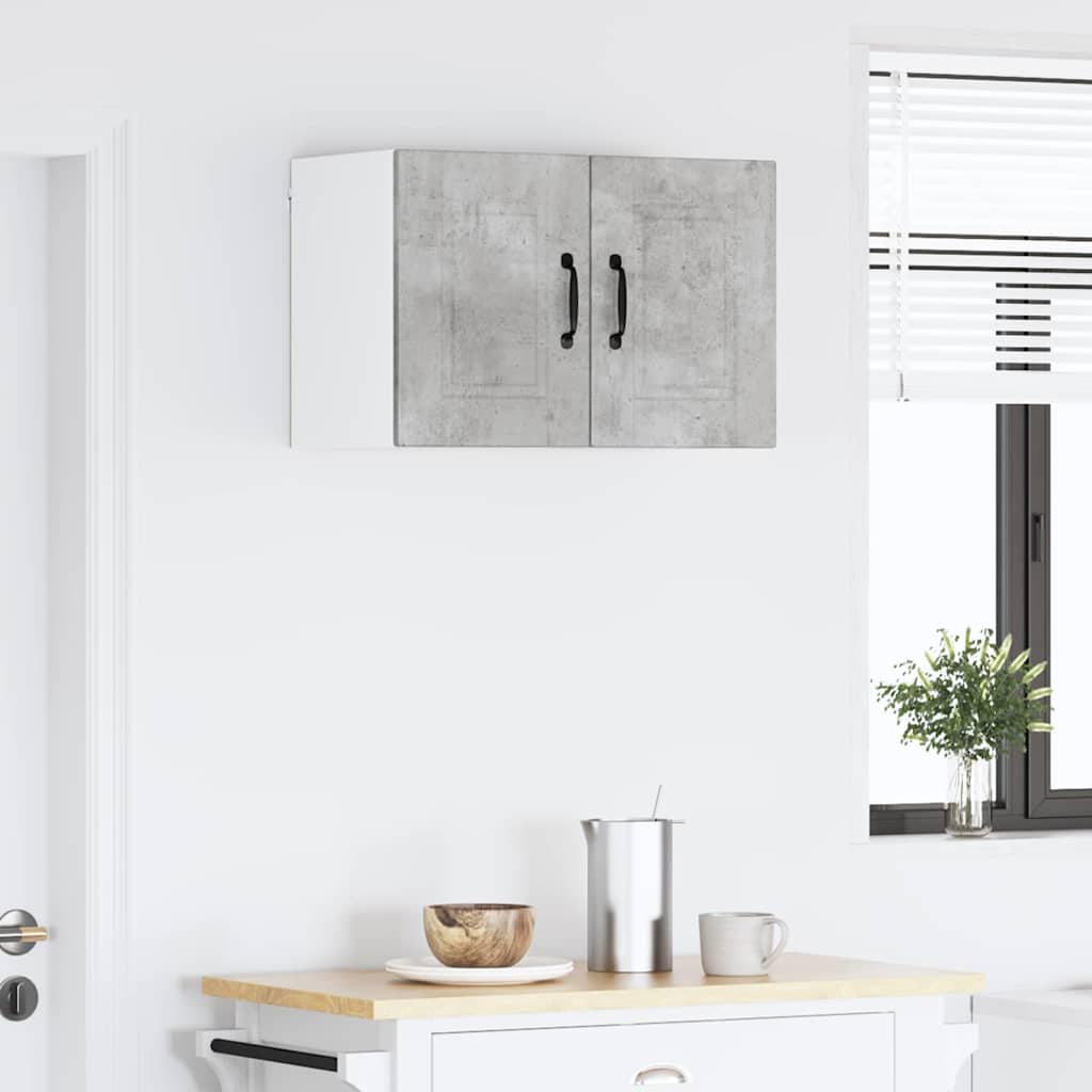 vidaXL Κρεμαστό ντουλάπι κουζίνας με ράφι 2 pcs Σκυρόδεμα Γκρι