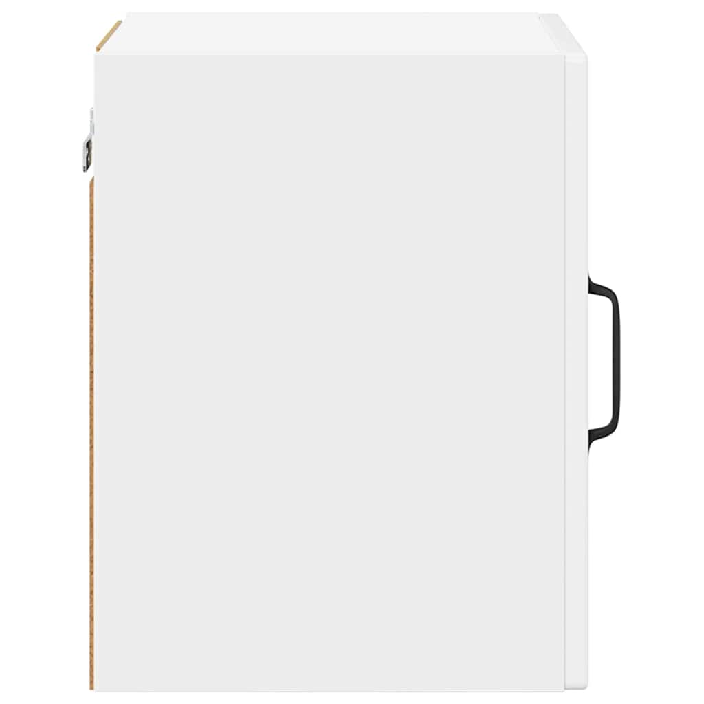 vidaXL Κρεμαστό ντουλάπι κουζίνας με ράφι Υψηλής γυαλάδας λευκό