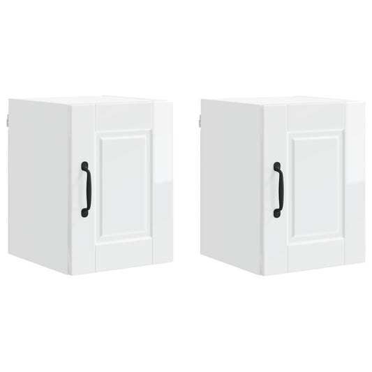 vidaXL Ντουλάπα Κουζίνας 2 pcs Υψηλής γυαλάδας λευκό 30 x 31 x 40 εκ.