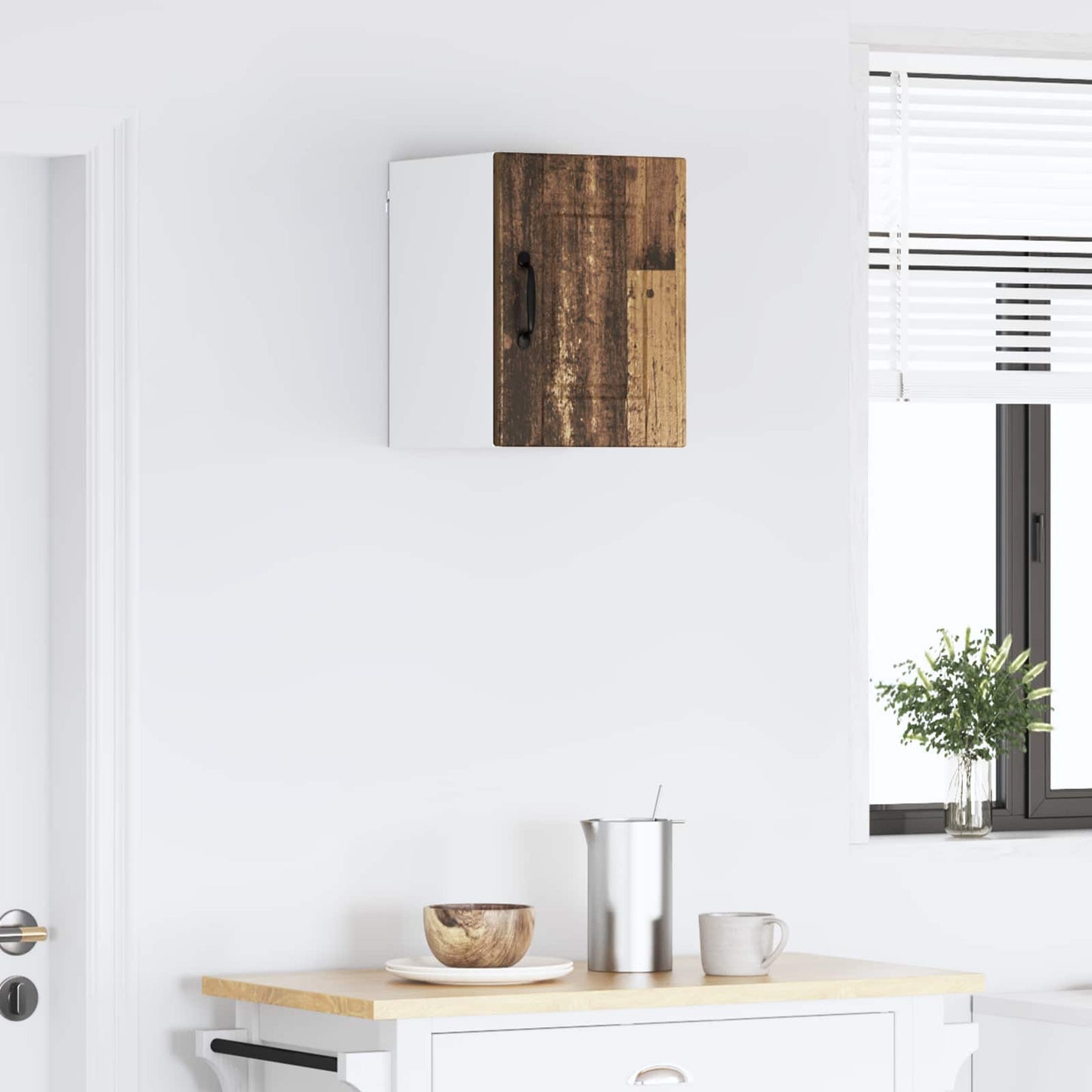 vidaXL Ντουλάπα Κουζίνας με ράφι Επιτοίχιο Παλιό ξύλο 30 x 31 x 40 εκ.