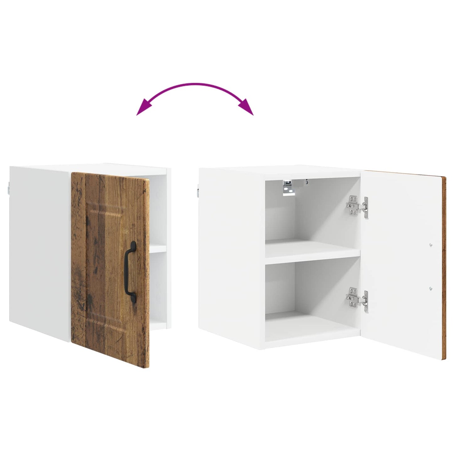 vidaXL Ντουλάπα Κουζίνας με ράφι Επιτοίχιο Παλιό ξύλο 30 x 31 x 40 εκ.