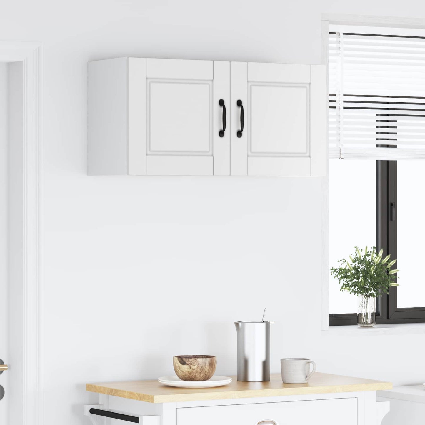 vidaXL Ντουλάπα Κουζίνας με ράφι με πόρτα 2 pcs Λευκό 40 x 31 x 40 εκ.