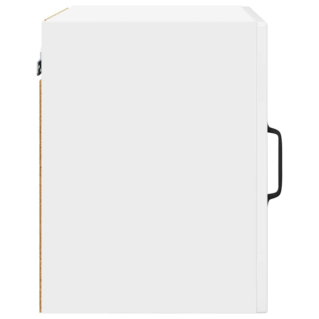 vidaXL Κρεμαστό ντουλάπι κουζίνας με ράφι 2 pcs Υψηλής γυαλάδας λευκό