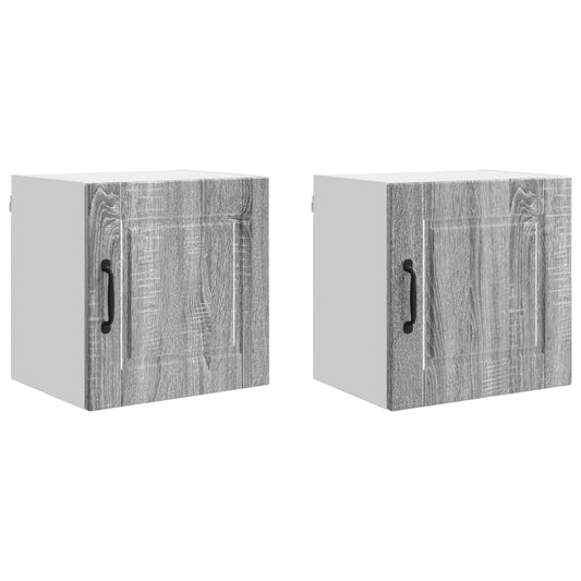 vidaXL Ντουλάπα Κουζίνας με ράφι 2 pcs Γκρίζο Σονομα 40 x 31 x 40 εκ.