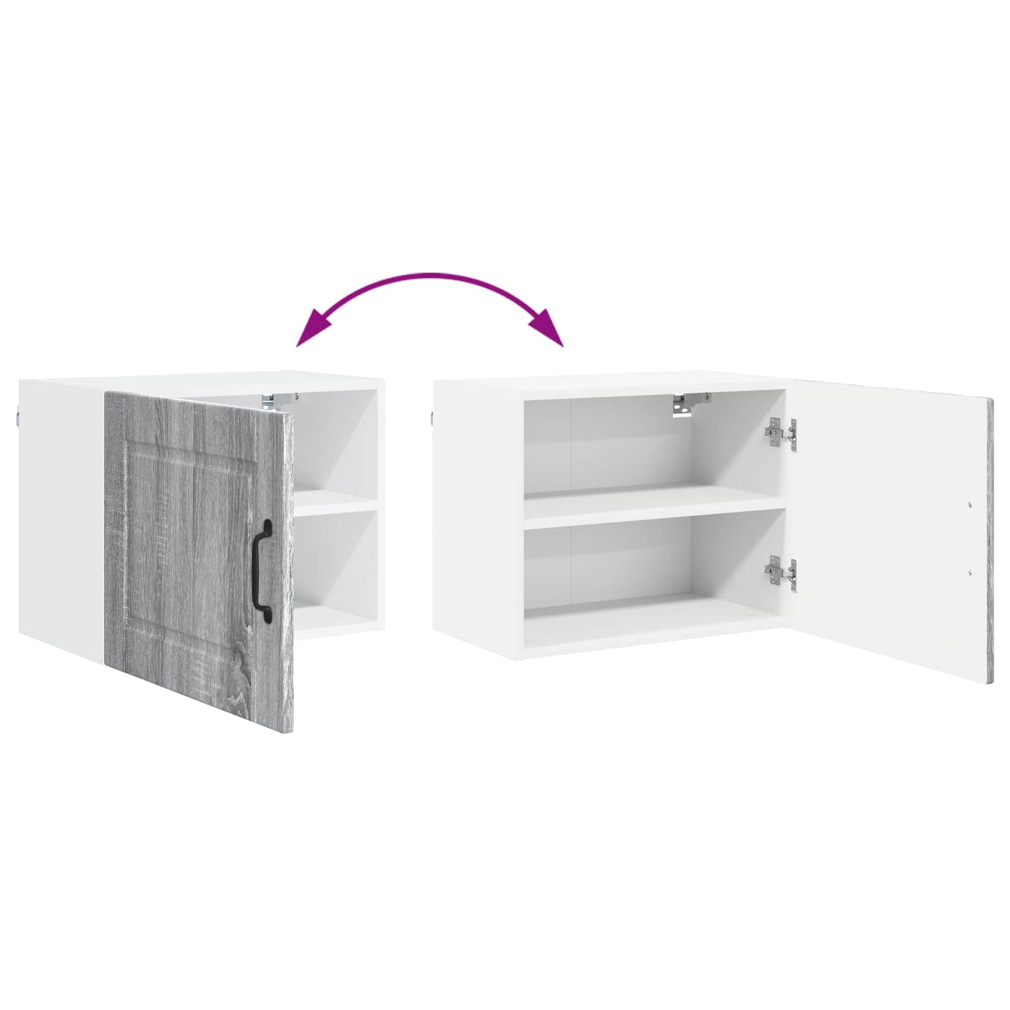 vidaXL Ντουλάπα Κουζίνας με ράφι Γκρίζο Σονομα 50 x 31 x 40 εκ.