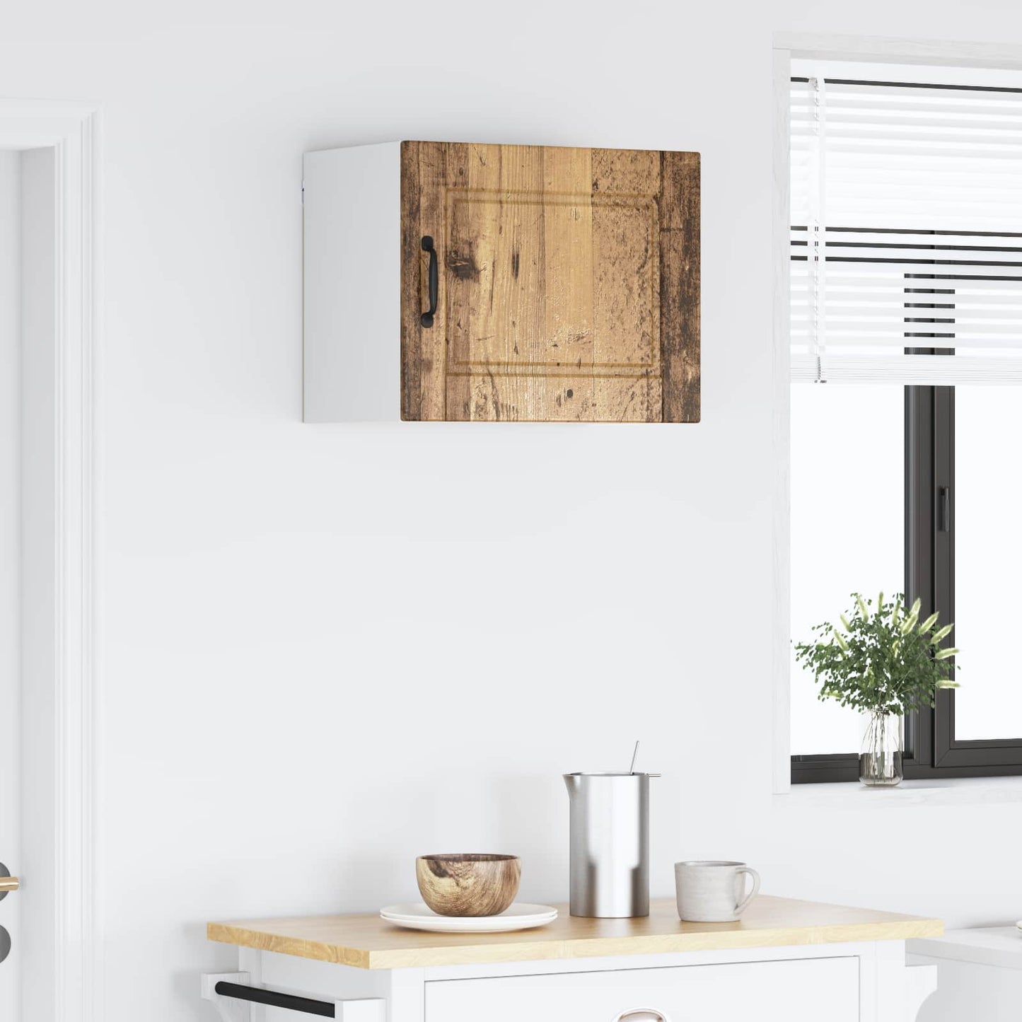 vidaXL Ντουλάπα Κουζίνας με ράφι Επιτοίχιο Παλιό ξύλο 50 x 31 x 40 εκ.