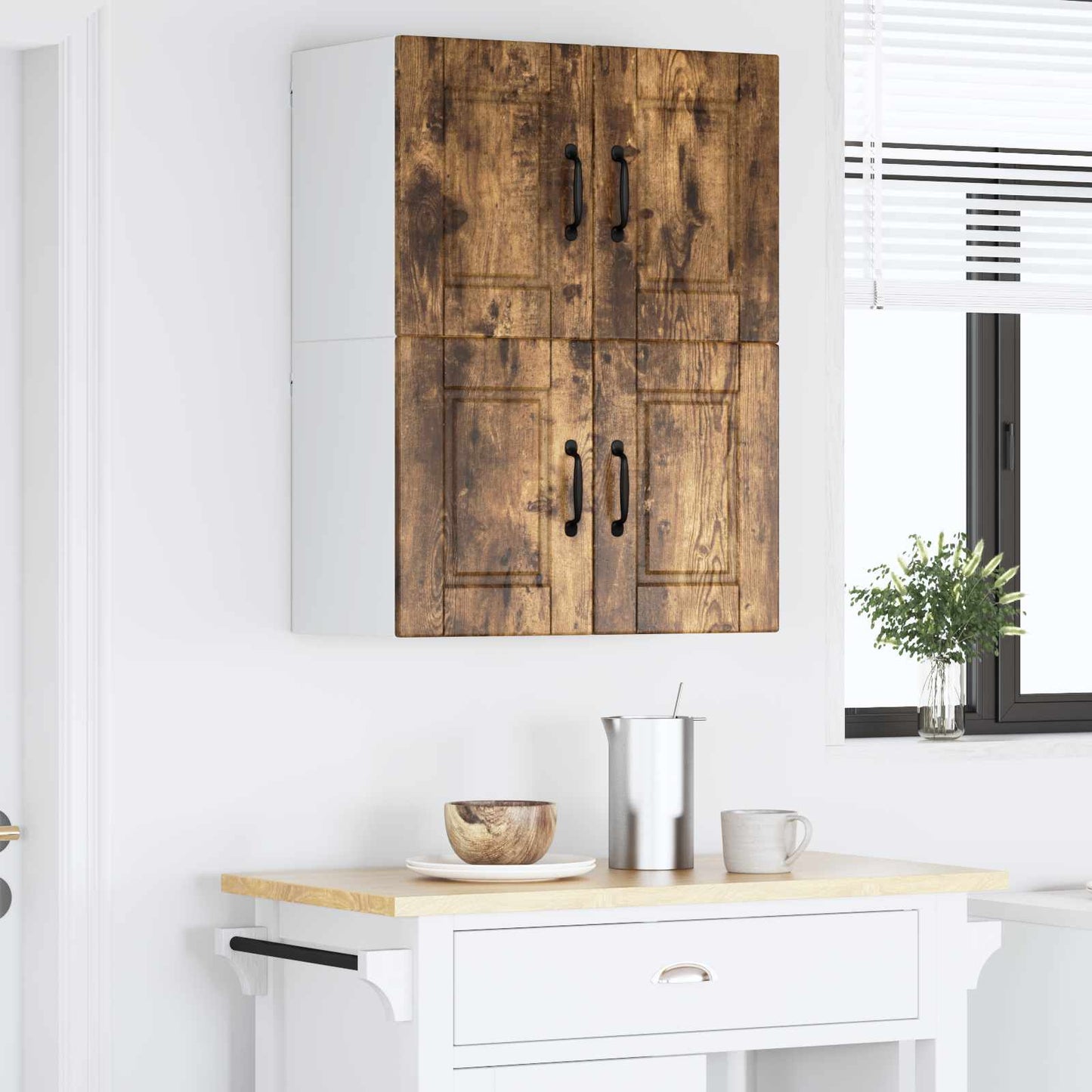 vidaXL Ντουλάπα Κουζίνας με ράφι 2 pcs Καπνιστό Δρύς 60 x 31 x 40 εκ