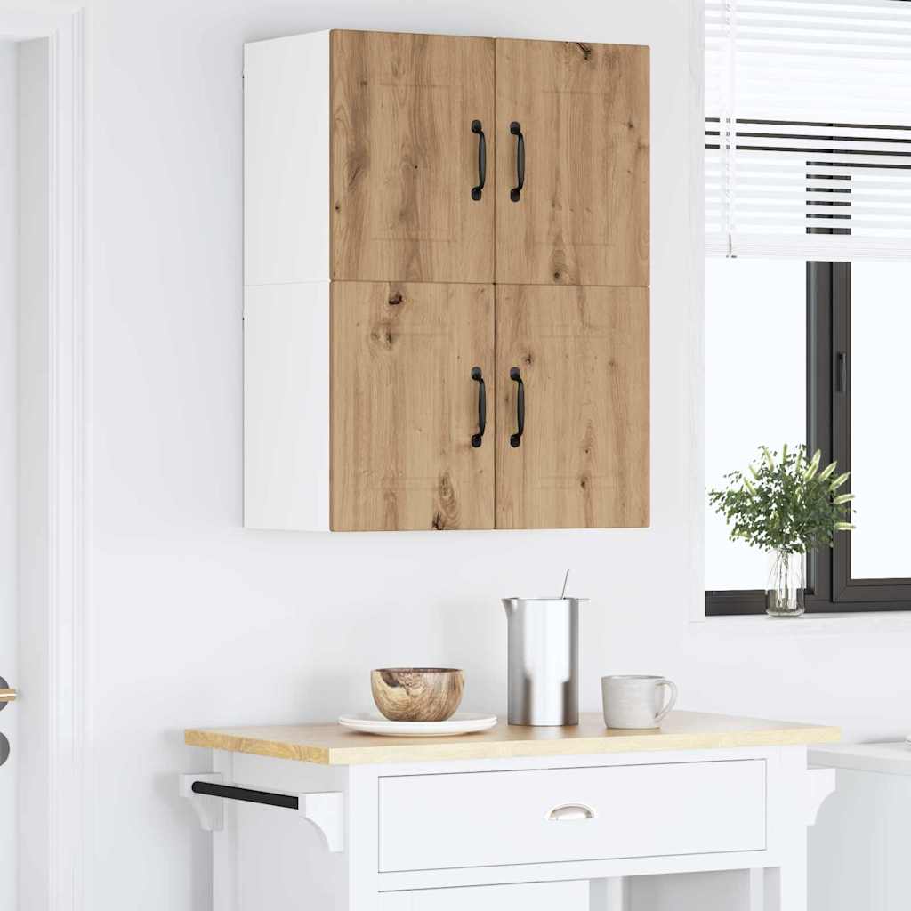 vidaXL Κρεμαστό ντουλάπι κουζίνας με ράφι Artisan Oak 60 x 31 x 40 εκ